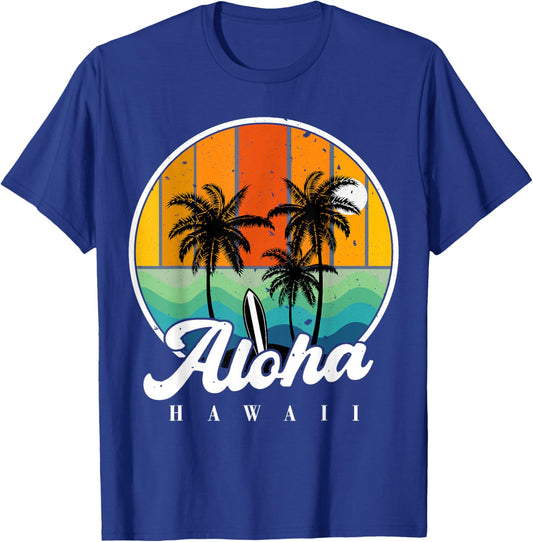 Aloha Hawaii Hawaiian-Shirt Palm Tree Beach Youth Boy Kids T-Shirt