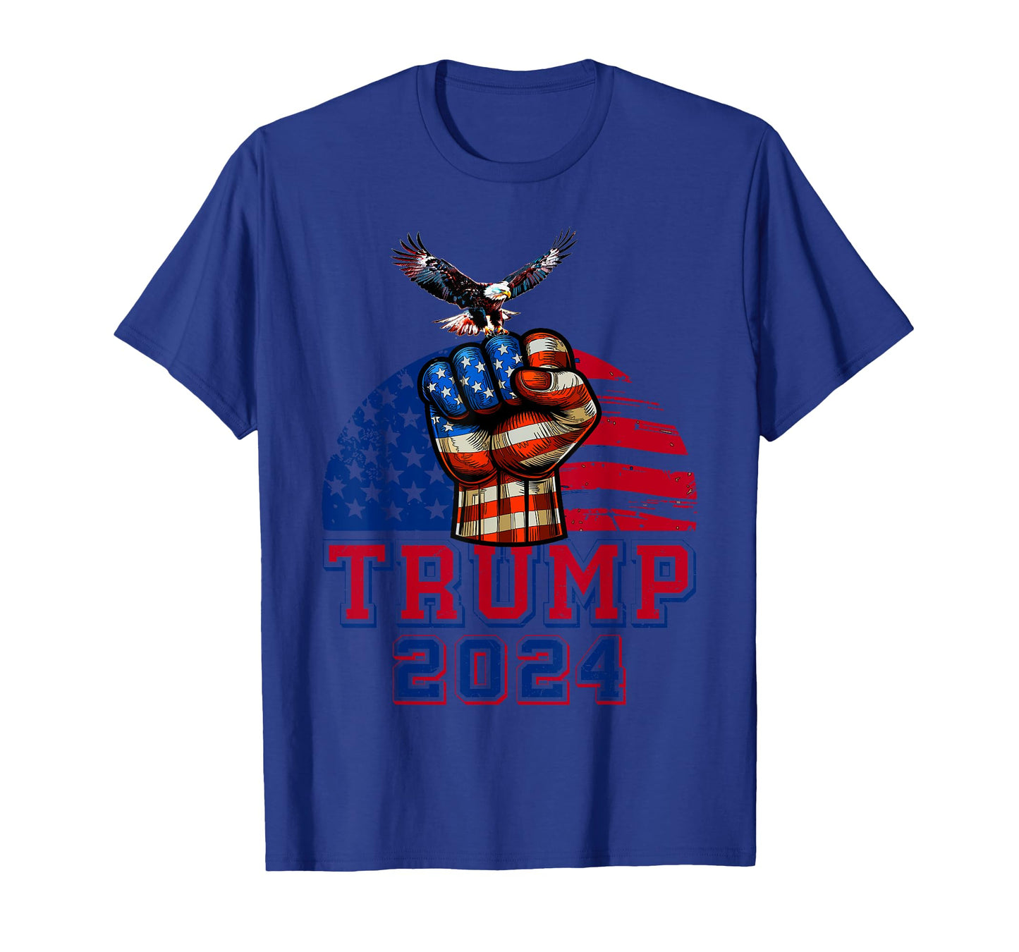 Trump 2024 Red White Blue Patriotic American Flag Eagle T-Shirt