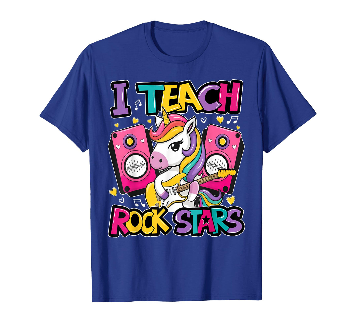 Unicorn Teacher I Teach Rock Stars Guitar Rockin Girls Women T-Shirt