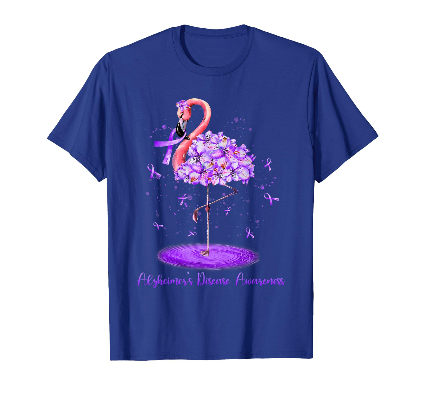 Purple Flamingo Alzheimers Disease Awareness Month November T-Shirt