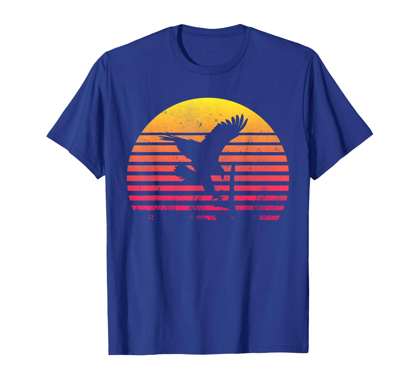Retro Hawk Sunset Vintage Bird Lover Hawk Whisperer 70s 80s T-Shirt