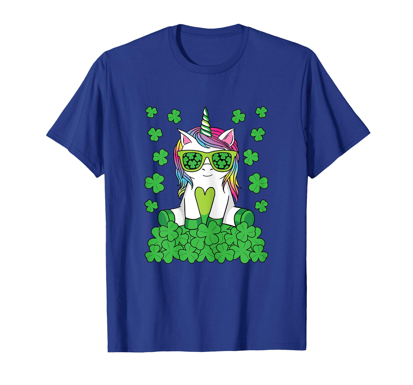 Cute St Patricks Day Unicorn Lepricorn Shamrock Girls Kids T-Shirt