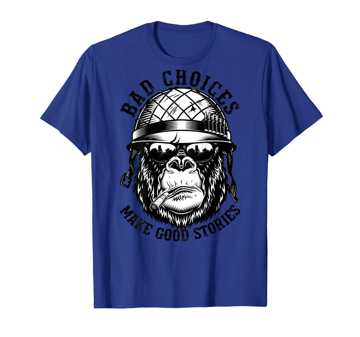 Funny Monkey Bad Choices Make Good Stories (On Back) T-Shirt