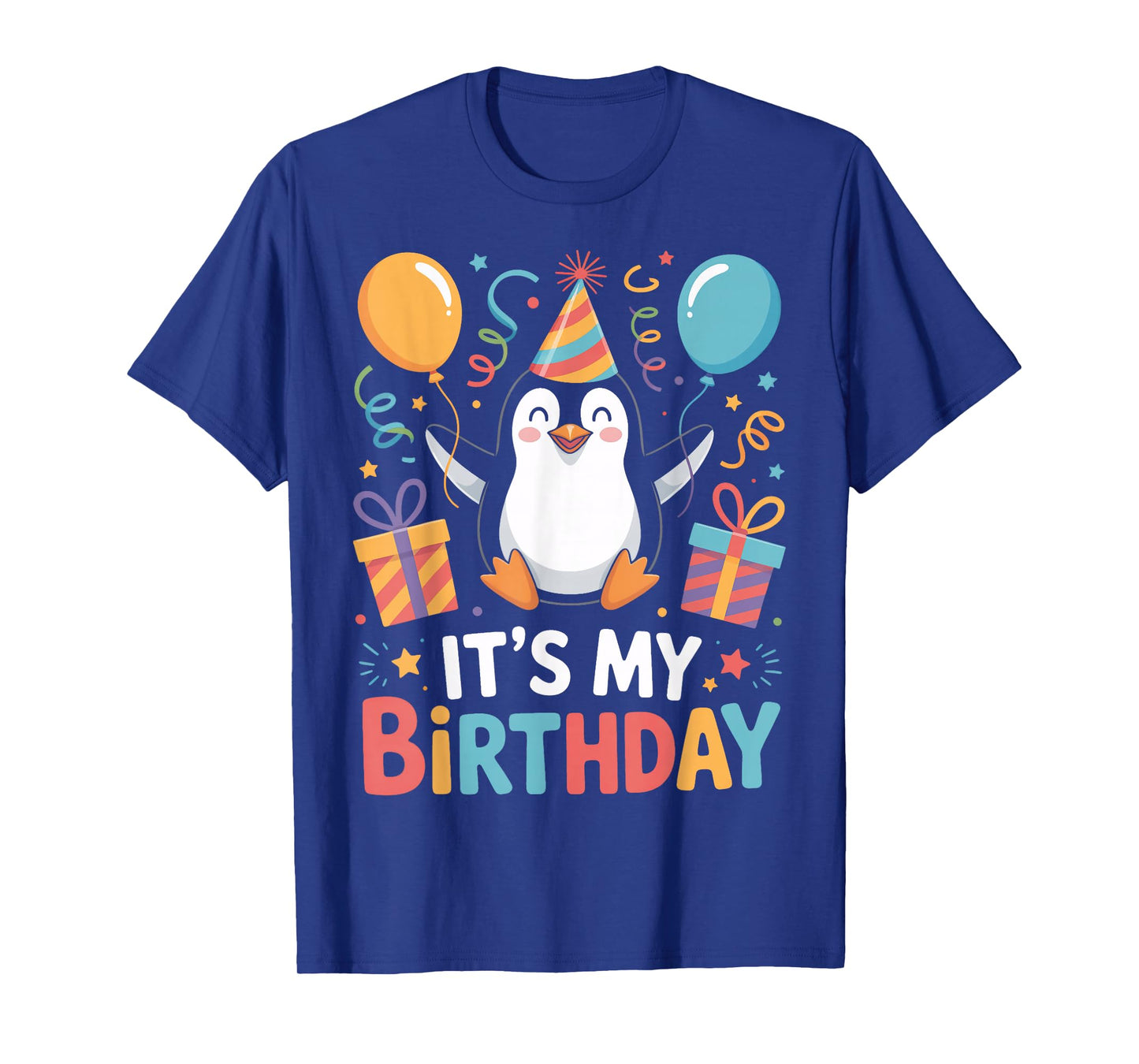 It's My Birthday Penguin Balloons Kids Party Festivity T-Shirt