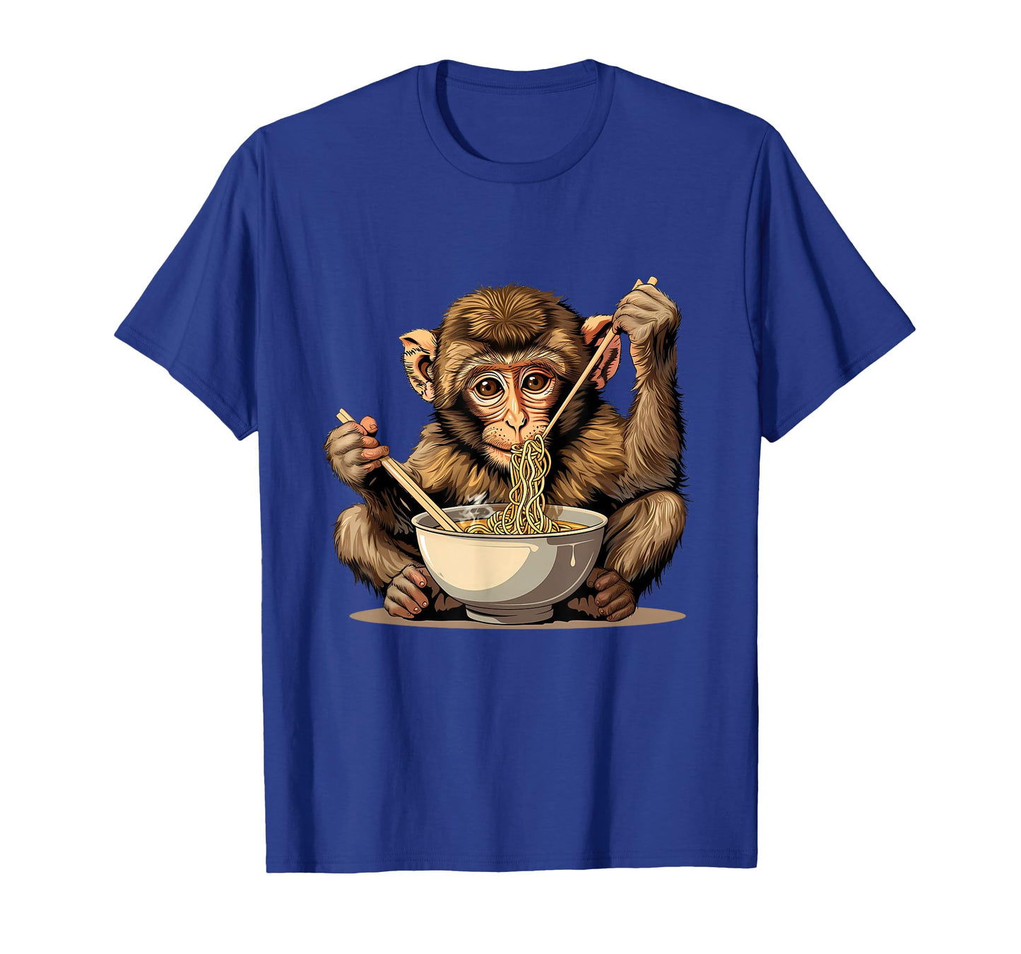 Cute Monkey Eating Ramen Monkey Noodle Art Japanese Noodles T-Shirt