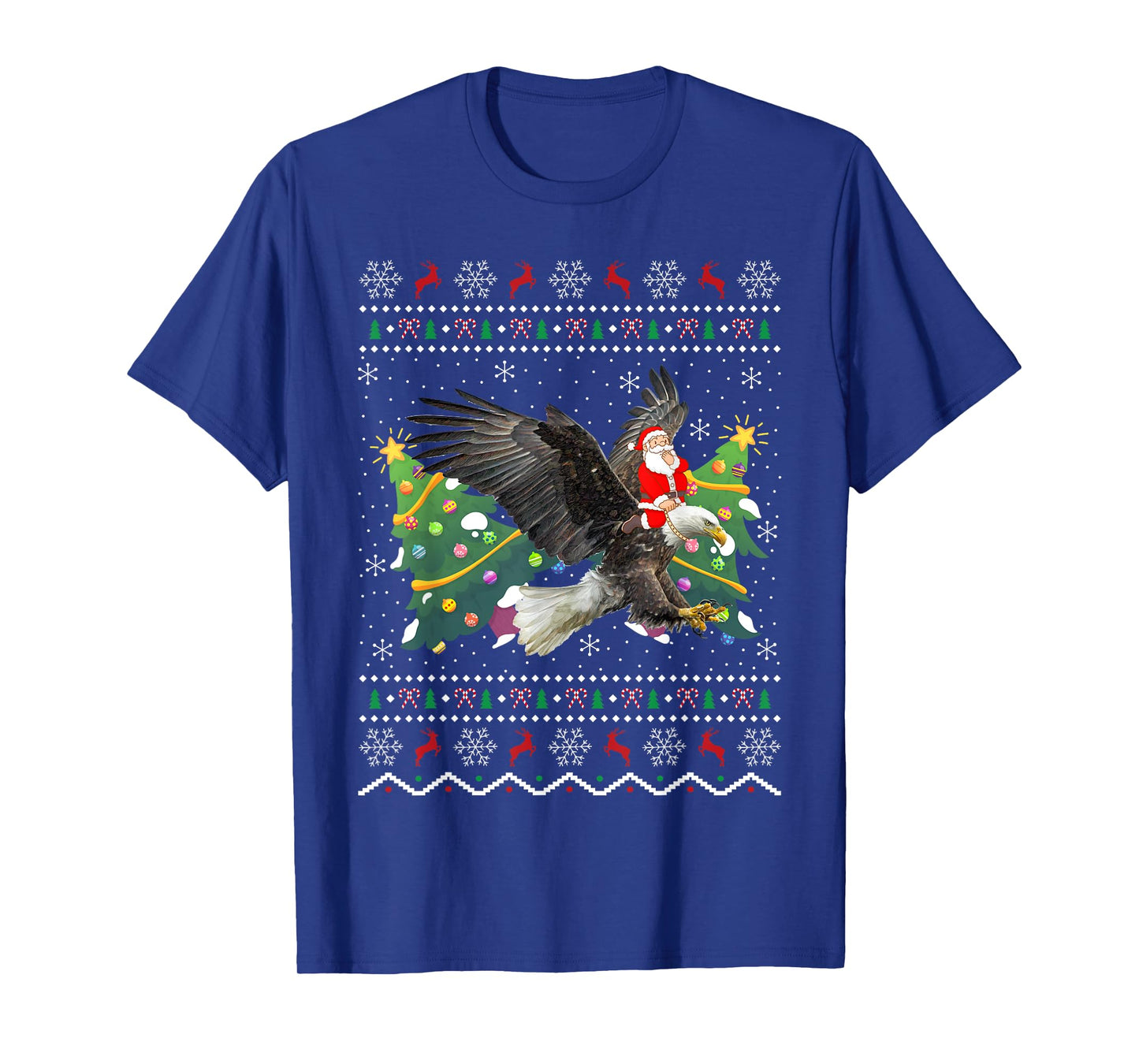 Eagle Lover Gift Ugly Santa Riding Eagle Christmas T-Shirt