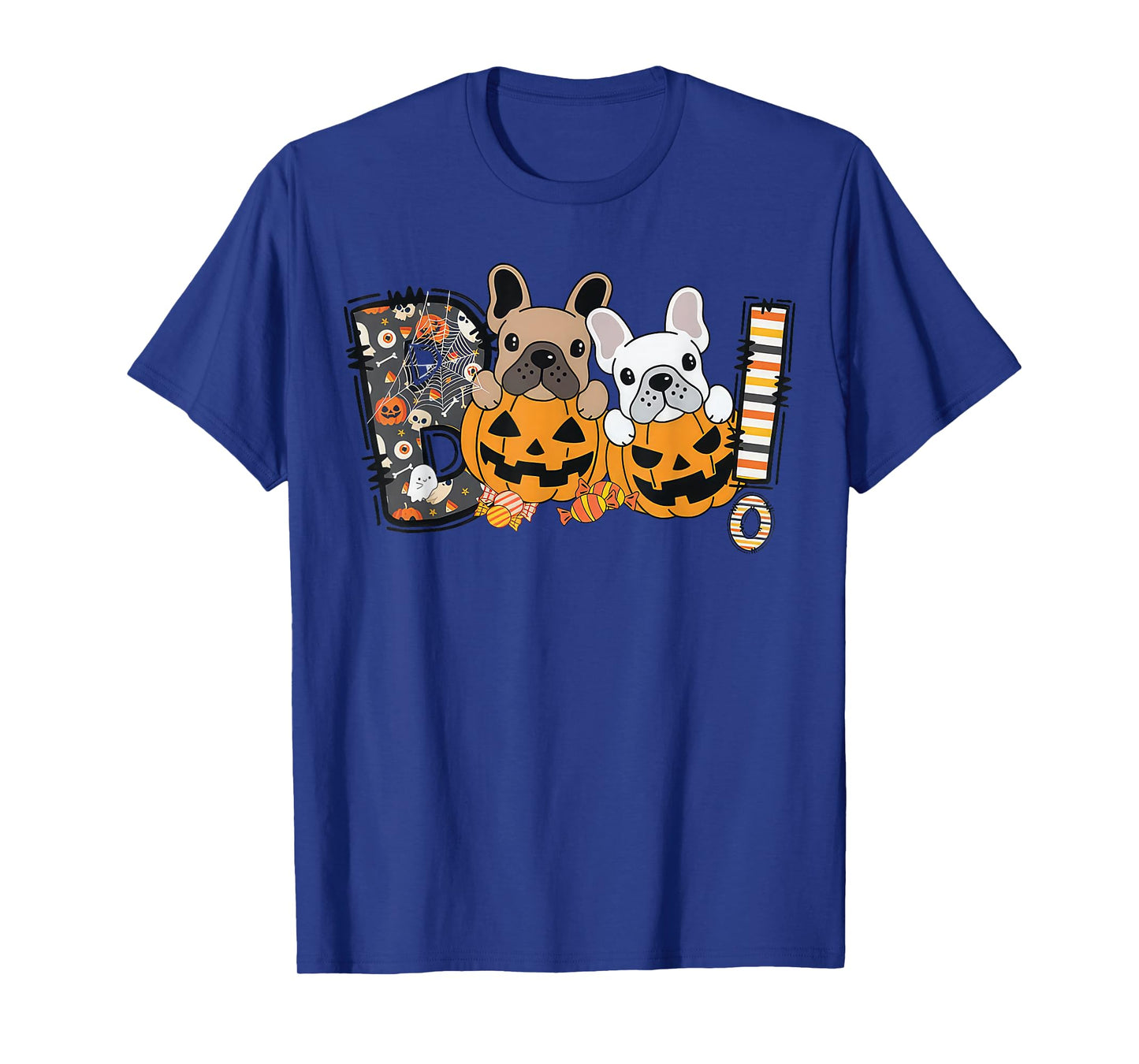 Boo French Bulldog Pumpkin Candy Dog Puppy Halloween Costume T-Shirt