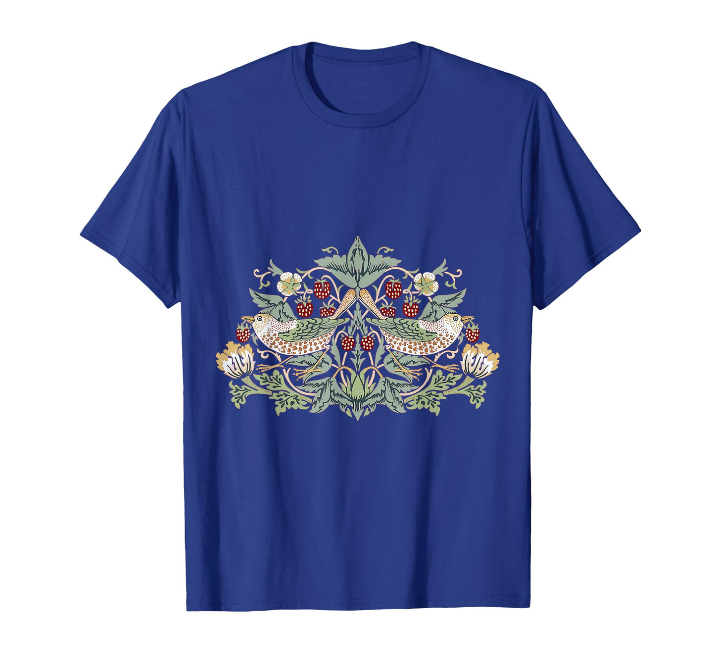 Pixelchicken William Morris Strawberry Thief Bird T-Shirt, Small