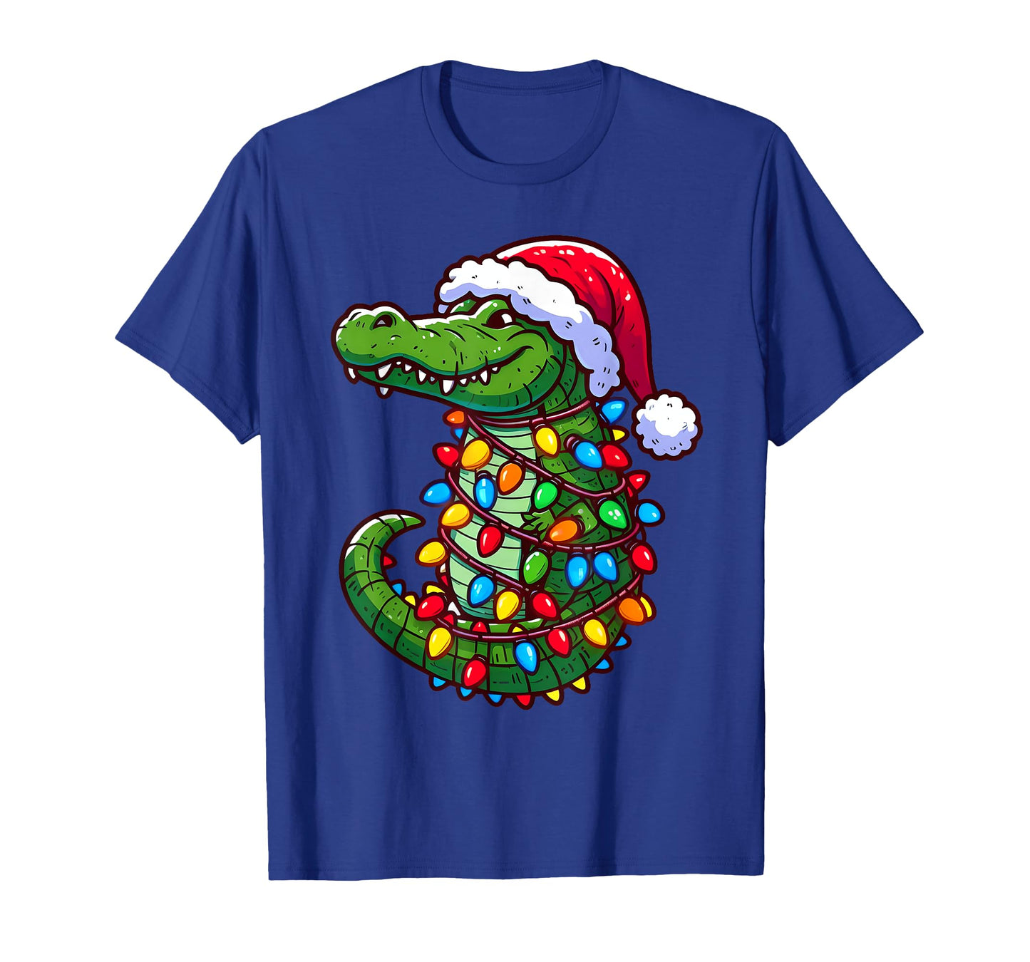Funny Alligator Santa Hat Christmas Pajama Toddler Boys Kids T-Shirt