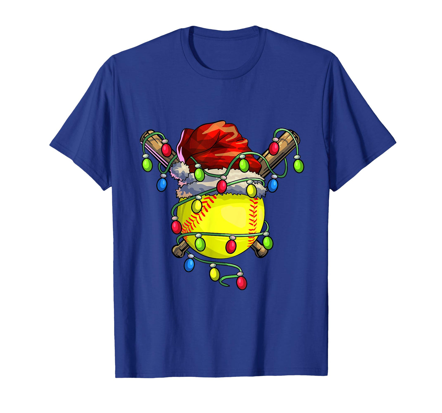 Christmas Softball Xmas Christmas Lights Softball Player T-Shirt