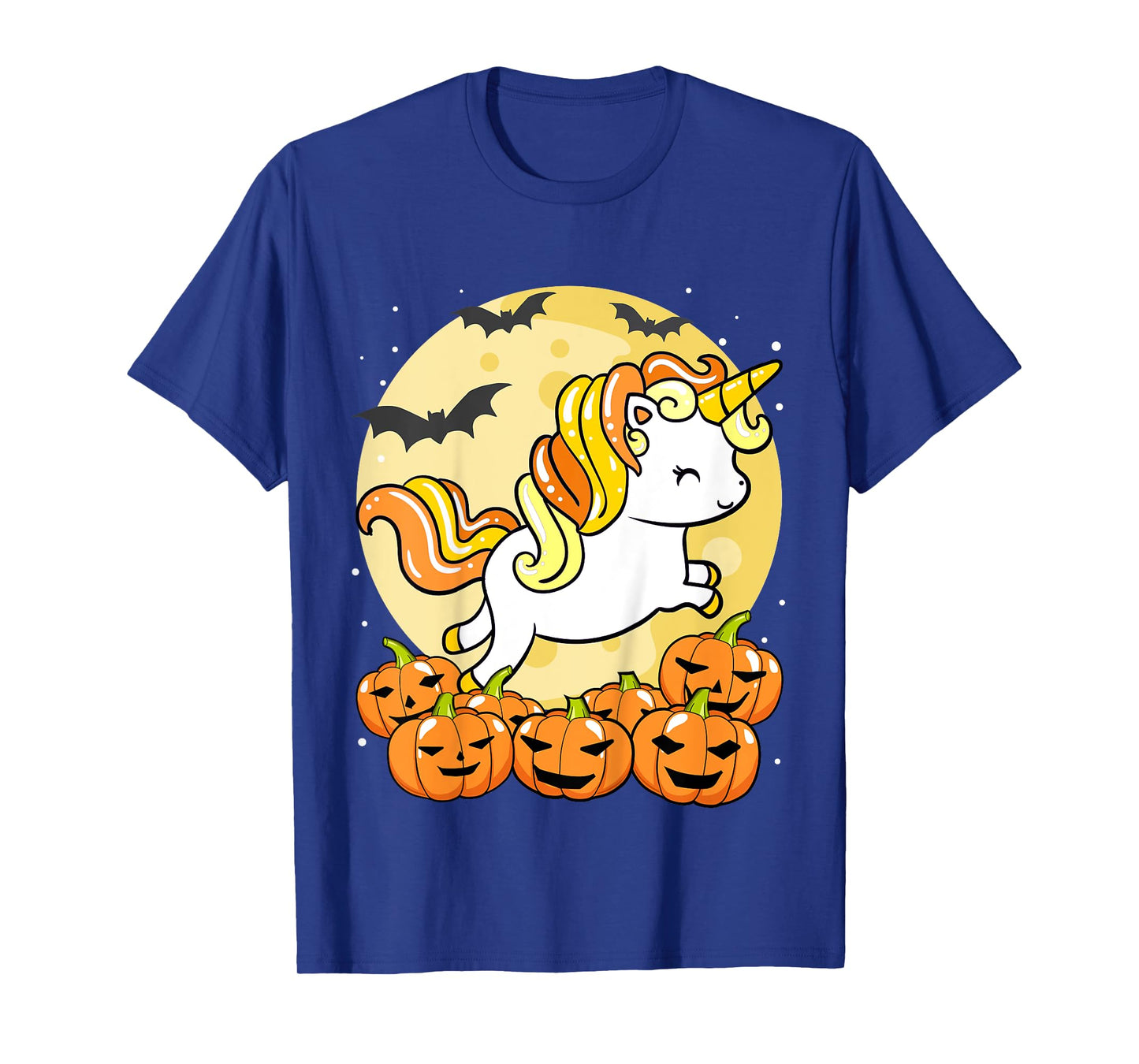 Kids Girls Unicorn Halloween Jack O Lantern Pumpkin Toddler T-Shirt