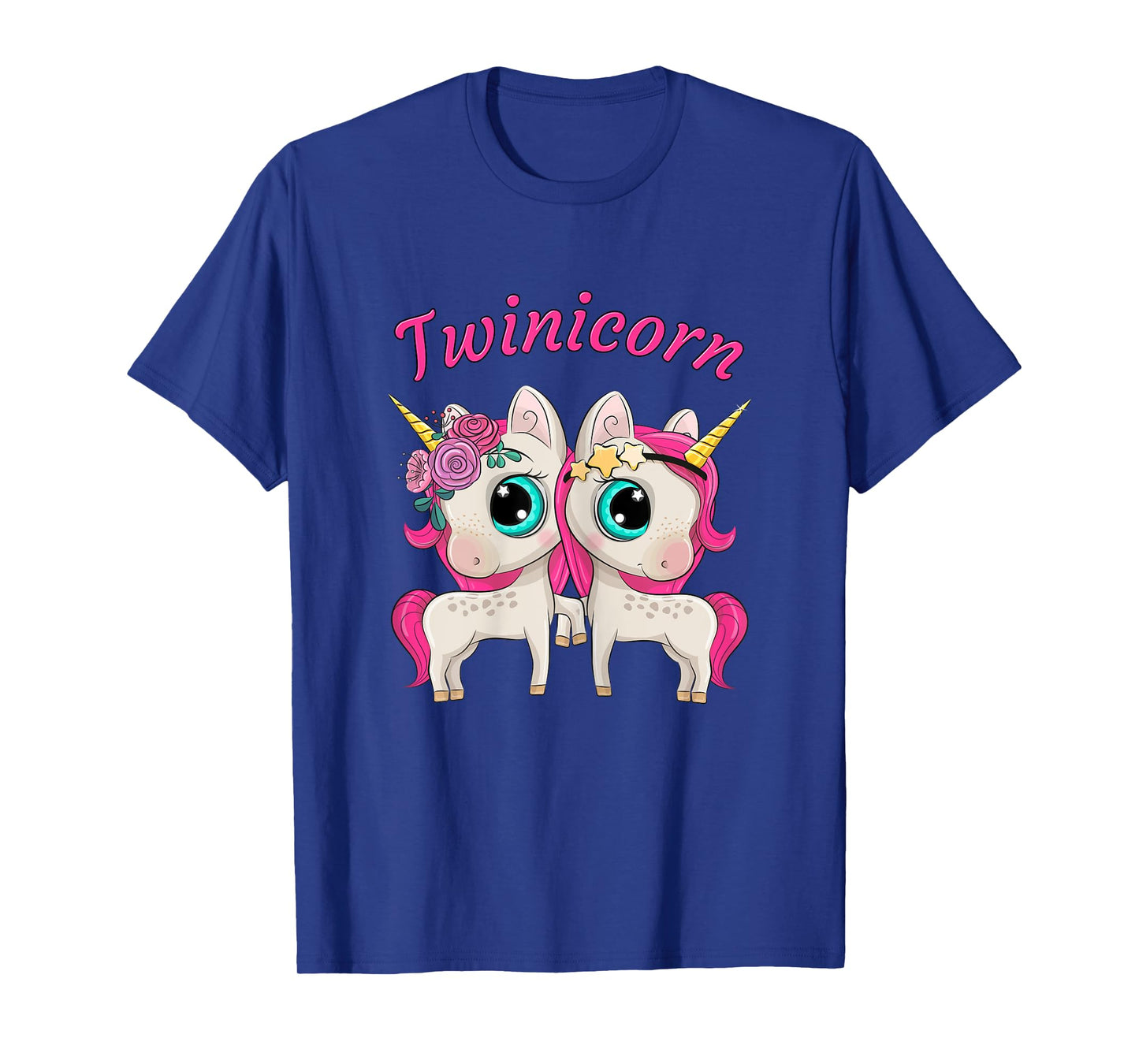 Twin Girls Twinicorn Women & Kids Sisters Cartoon Unicorns T-Shirt