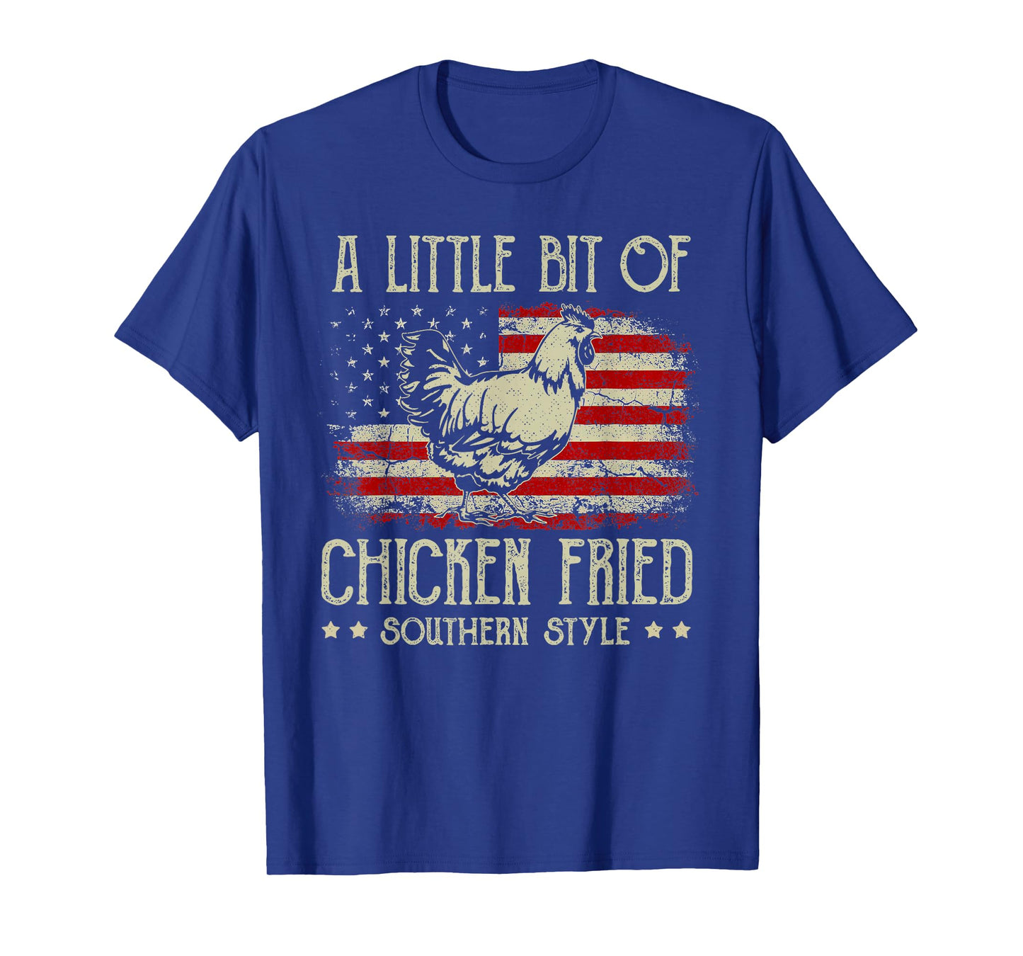 A Little Bit of Chicken Fried Southern Style Vintage US Flag T-Shirt
