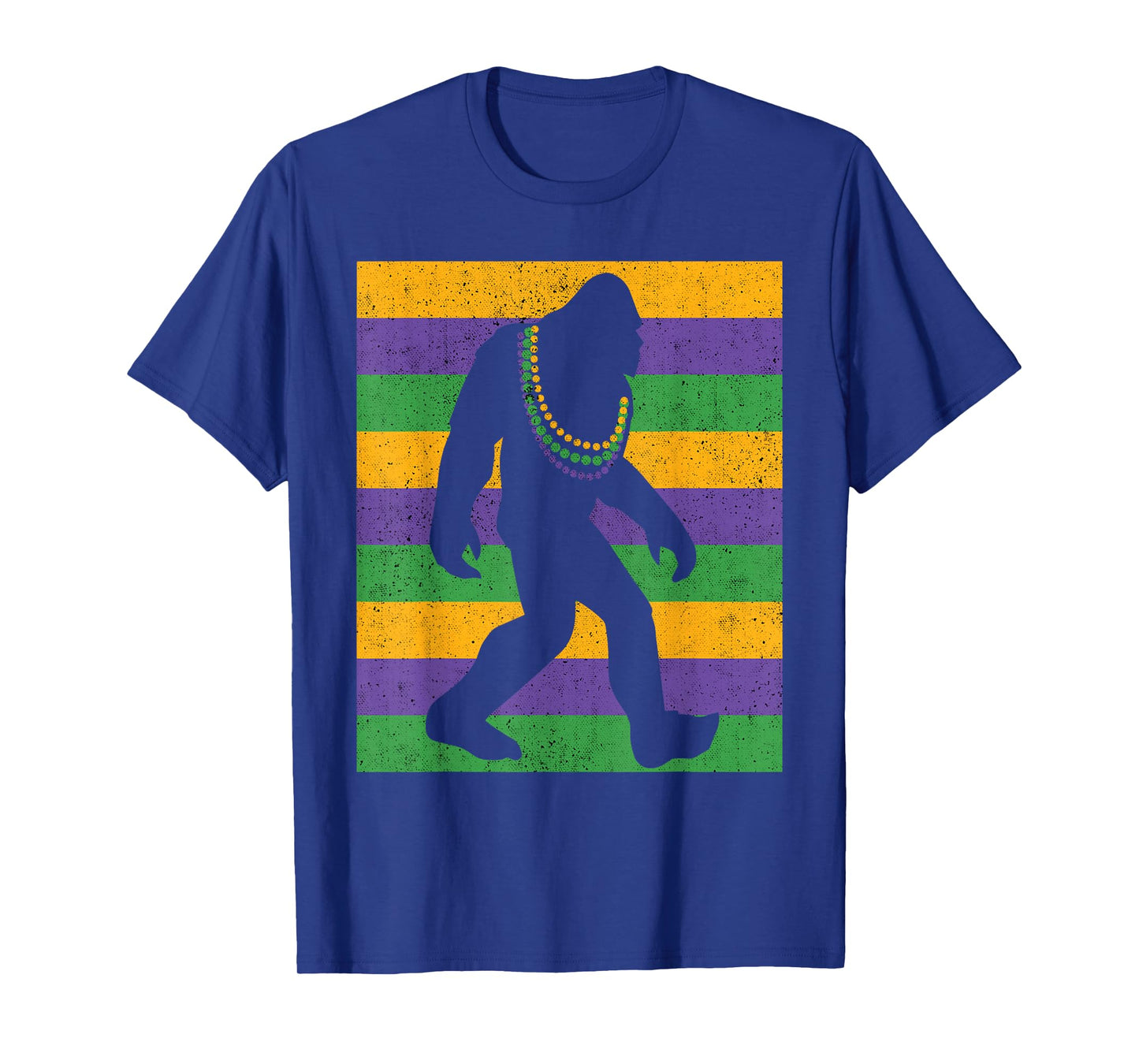 Bigfoot Mardi Gras Sasquatch Funny Men Kids T-Shirt