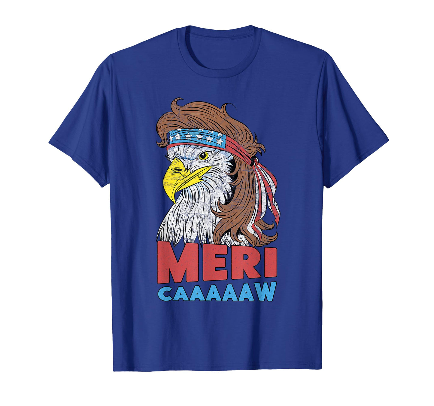 meri-caaaaaw - Eagle Mullet 4th Of July USA American Flag T-Shirt