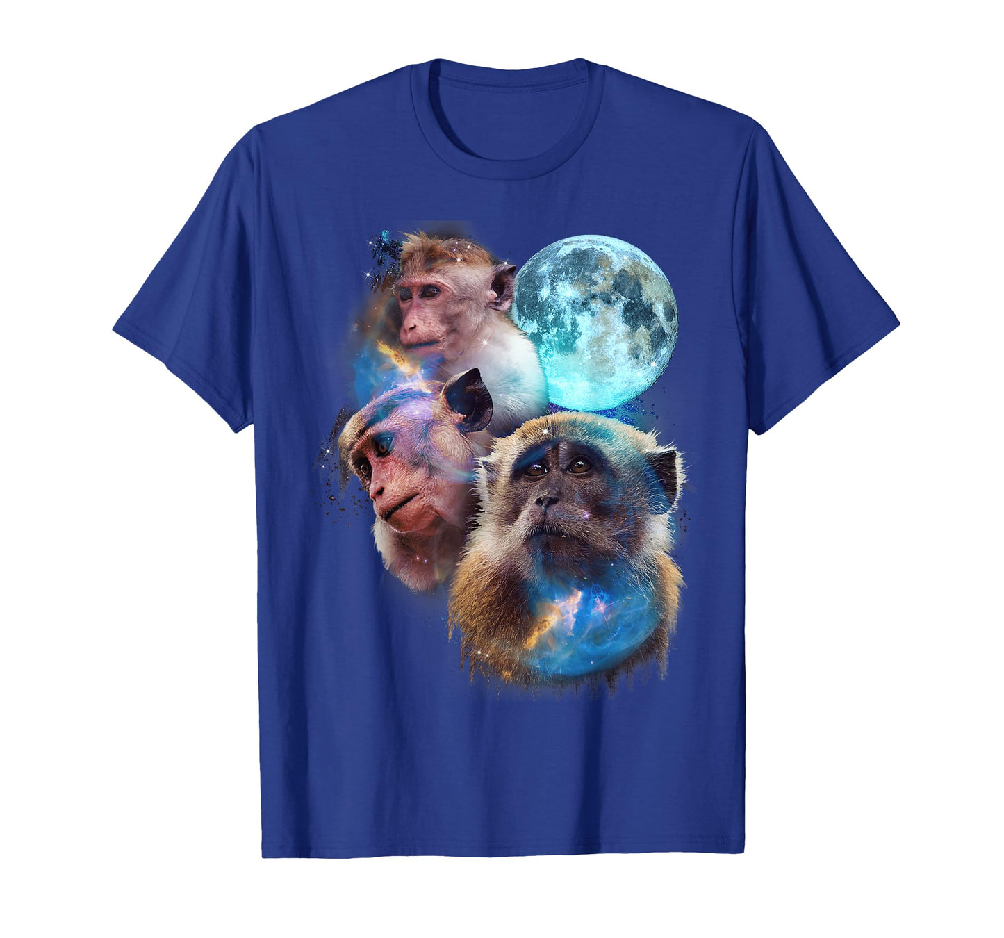 3 Moon Monkey Art Funny Ape Primate Animal Lovers Graphic T-Shirt