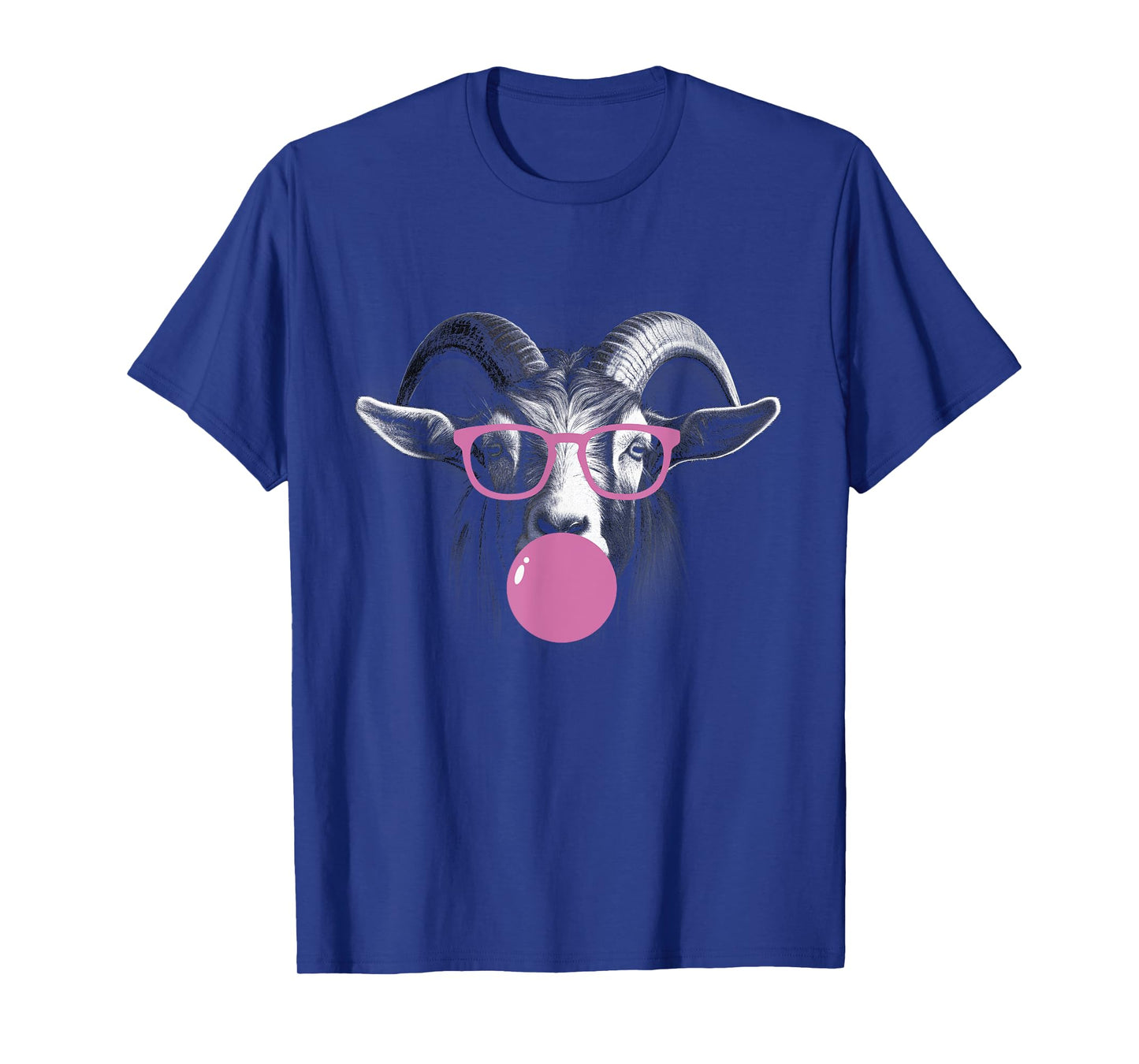 Cool Goat Face Eating Gum And Makes A Bubble Tee Cute Goat T-Shirt
