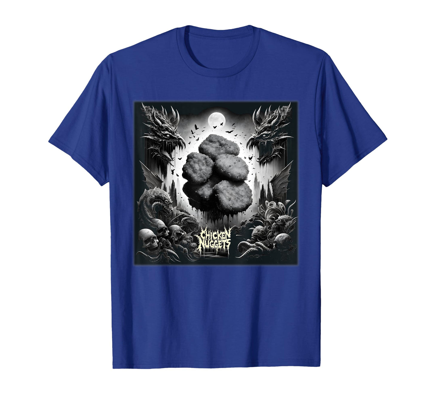 Death Metal Music Chicken Nuggets Meme Goth Aesthetic Nugs T-Shirt