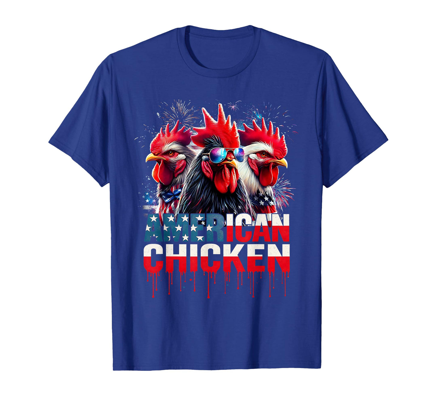 USA Chicken 4th of July Retro America Funny Patriotic T-Shirt