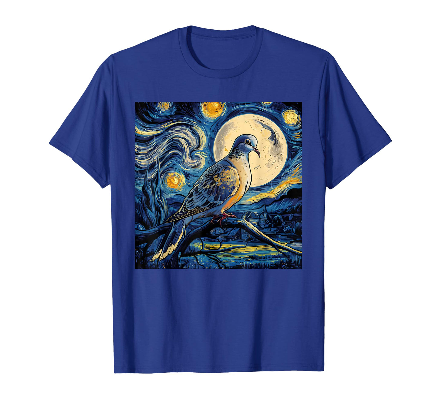 Mourning Dove Bird Lover Starry Night Van Gogh Bird Watchers T-Shirt