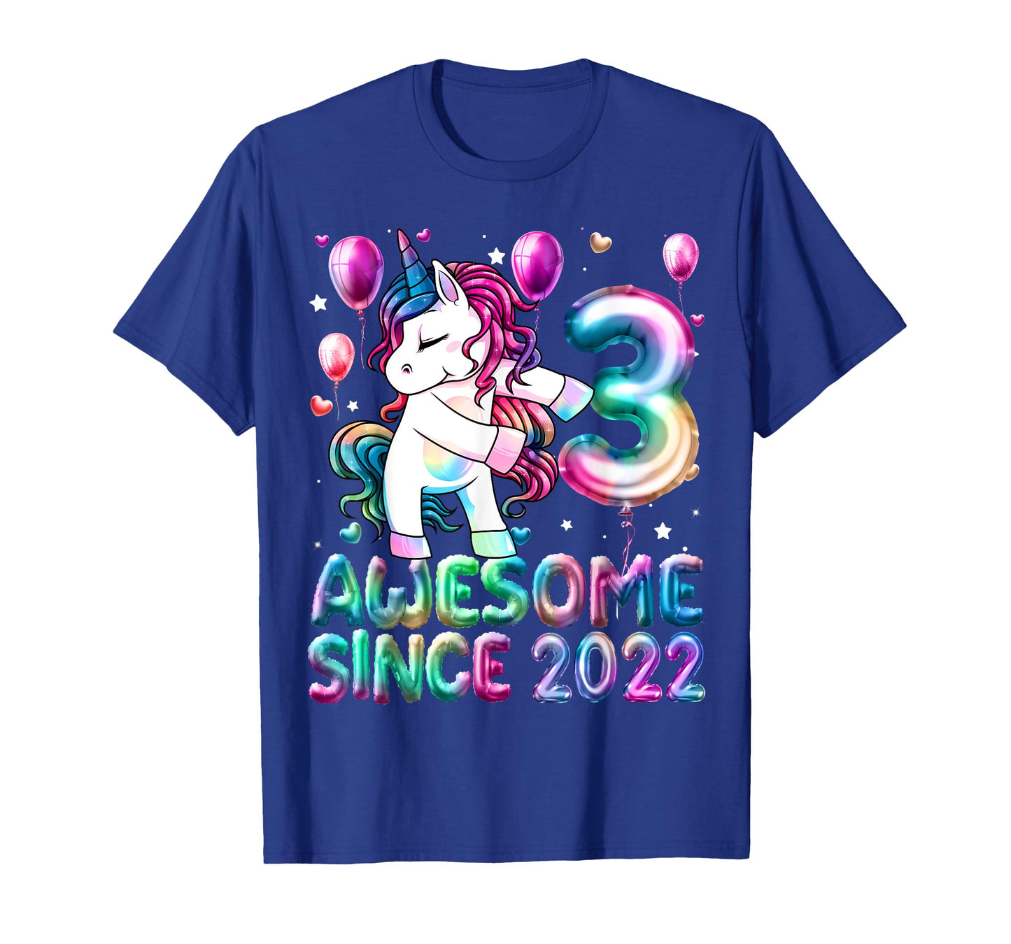 Flossing Unicorn 3 Year Old 3rd Birthday Girl Unicorn Party T-Shirt