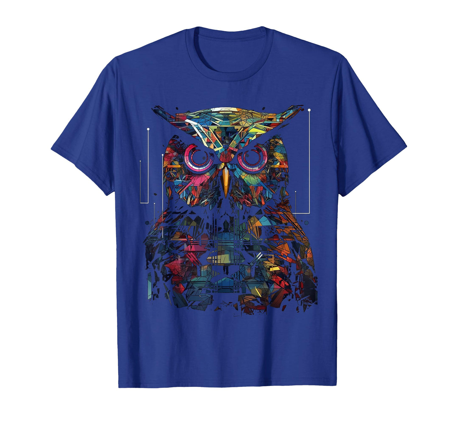 Owl Geometric Animal Lover - Colourful Bird Art Animal Owl T-Shirt
