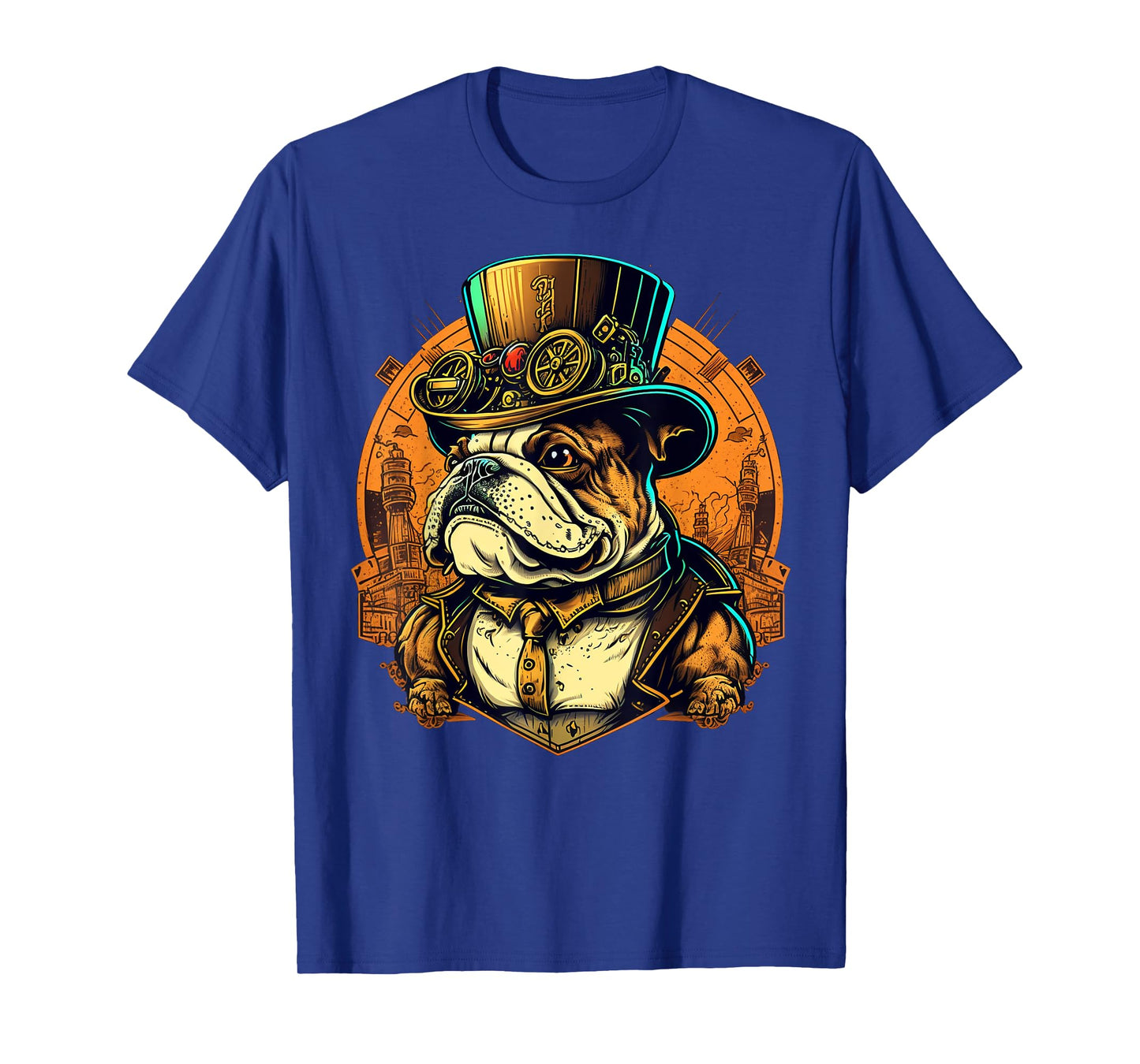 Steampunk Bulldog T-Shirt for Men Women Kids