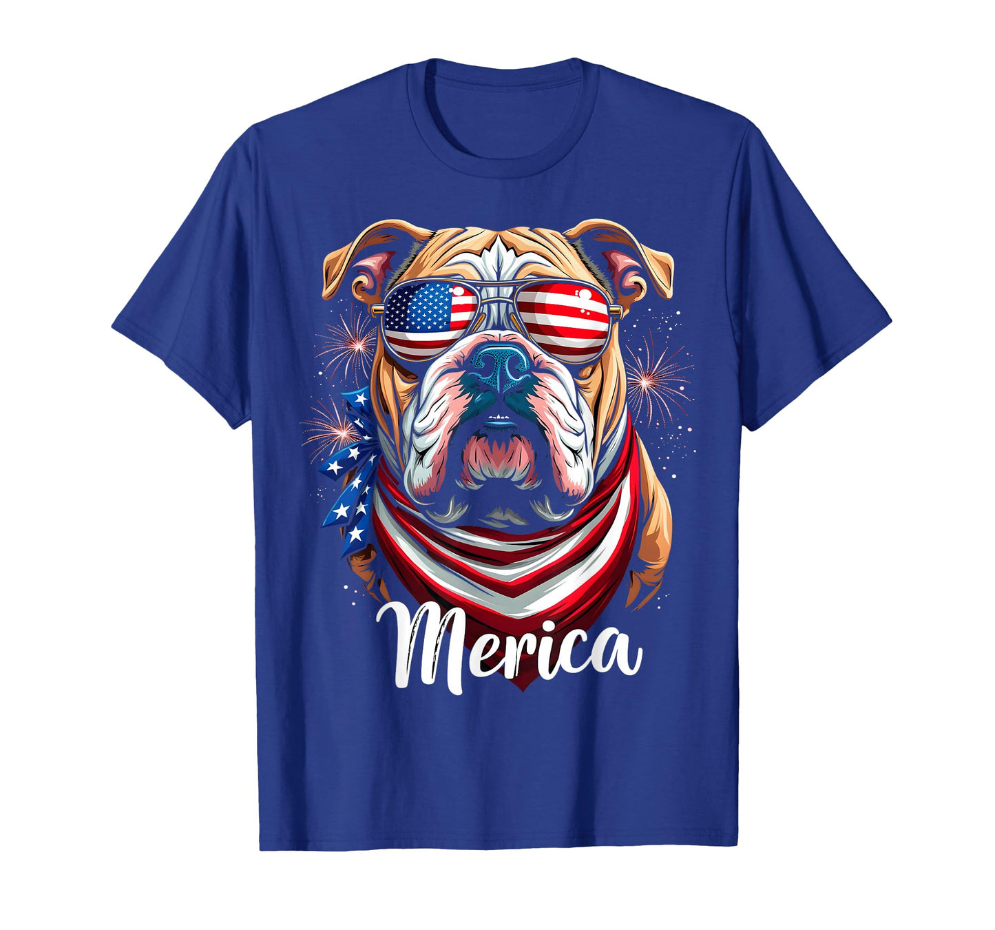 Patriotic Bulldog ‘Merica 4th of July Dog T-Shirt