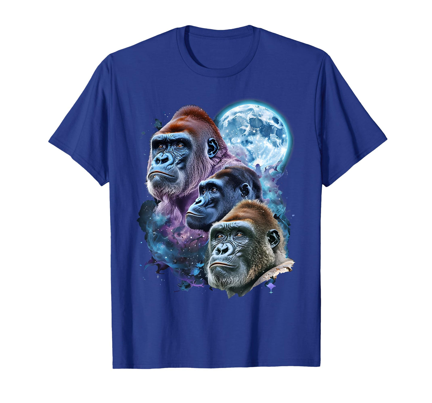 3 Moon Gorilla Funny Great Ape Art Cool Primate Animal Lover T-Shirt