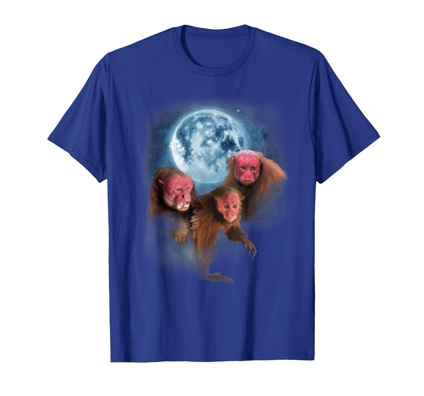 Bald Uakari Shirt - Funny Monkey Howling at the Moon T-Shirt