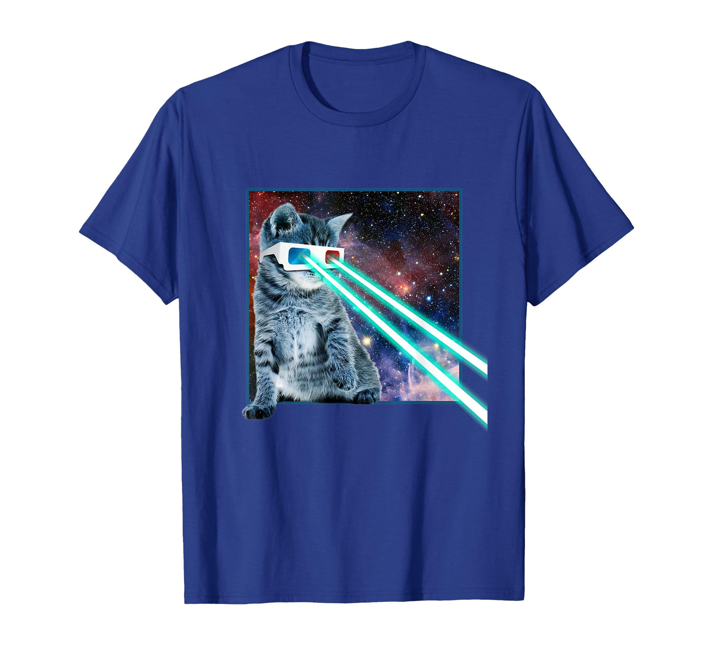 Laser Eye Cat | 3D Glasses | Kitty Galaxy Space Xmas Gift T-Shirt for Men Women Kids