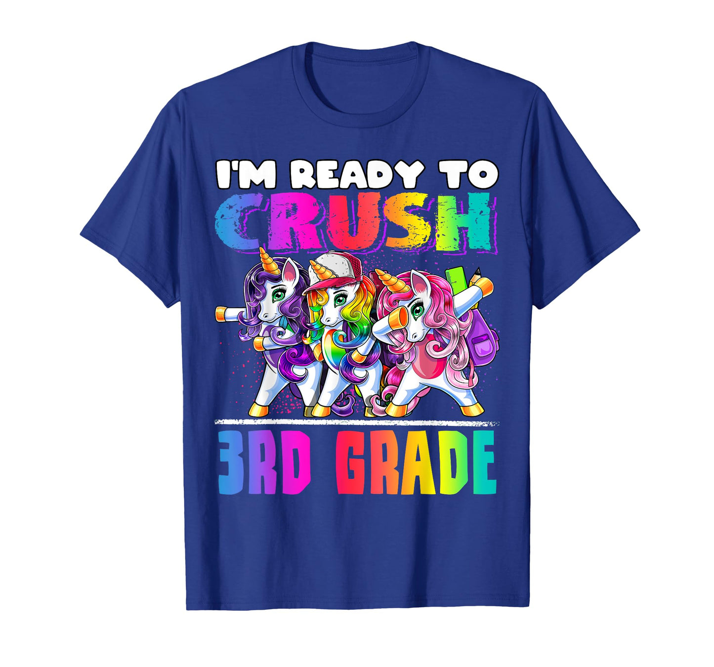 Crush 3rd Grade Dabbing Unicorn Back to School Backpack Girl T-Shirt