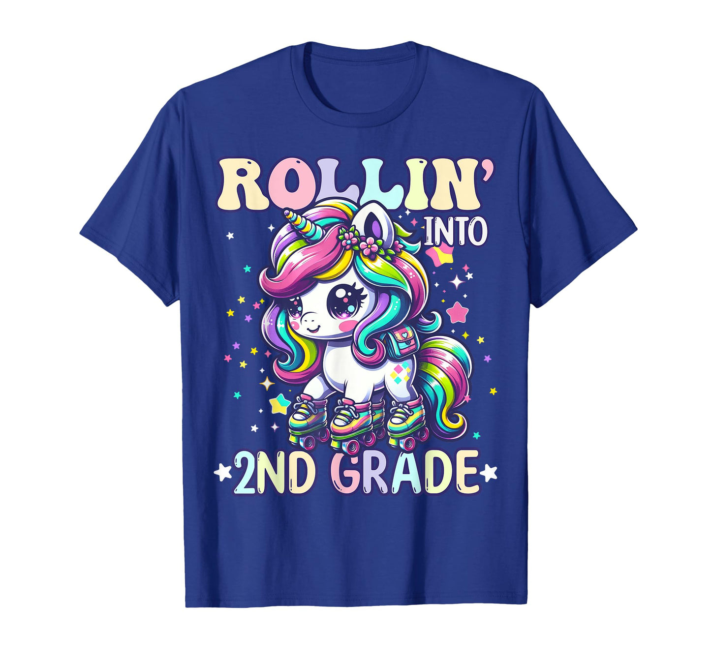2nd Grade Back To School First Day Girl Rollin Unicorn T-Shirt