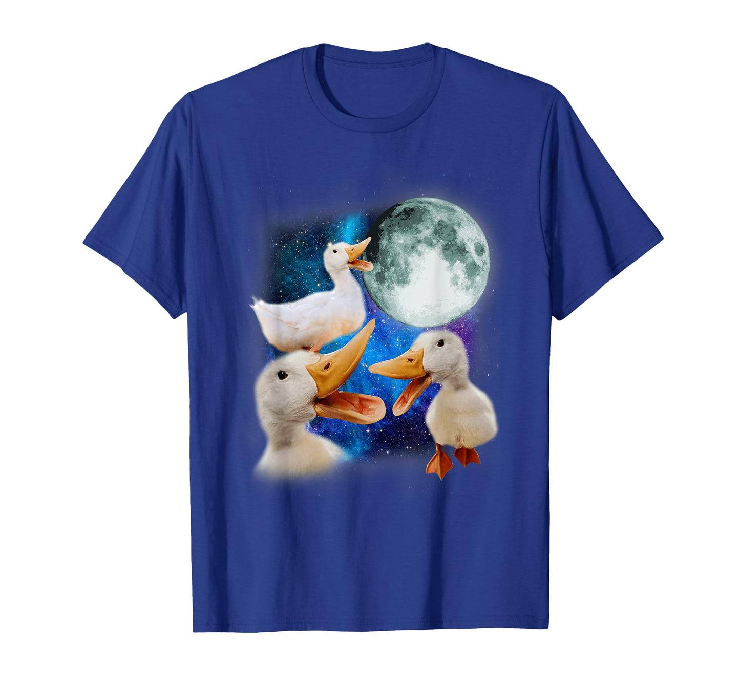 3 Ducks Howl At Moon Funny Weird Cursed Pekin Duck Lover T-Shirt