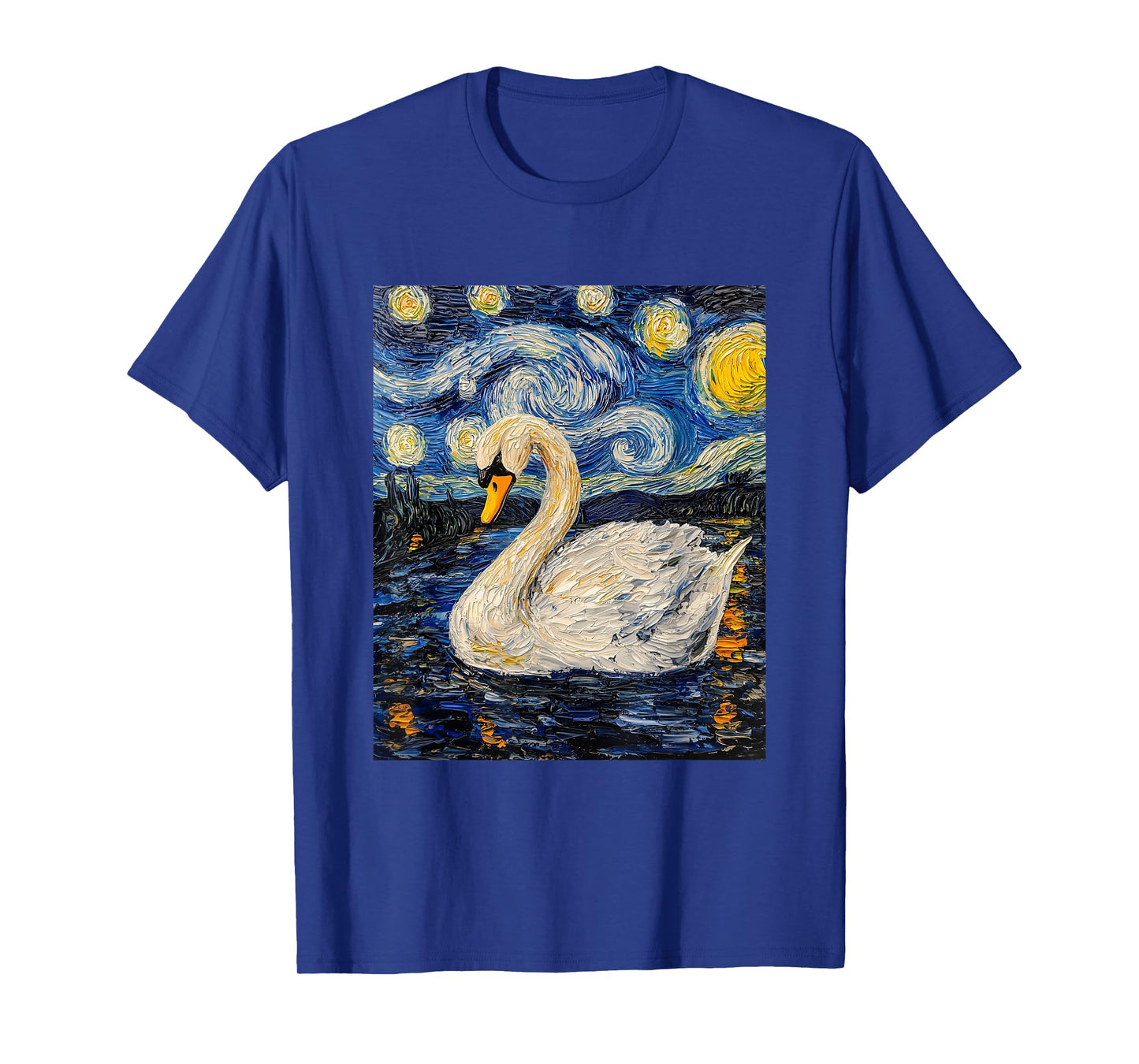 Cute Swan Bird - Van Gogh Style - Starry Night T-Shirt