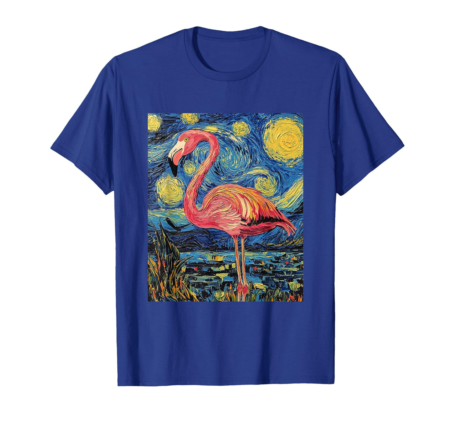 Cute Flamingo - Van Gogh Style - Starry Night T-Shirt