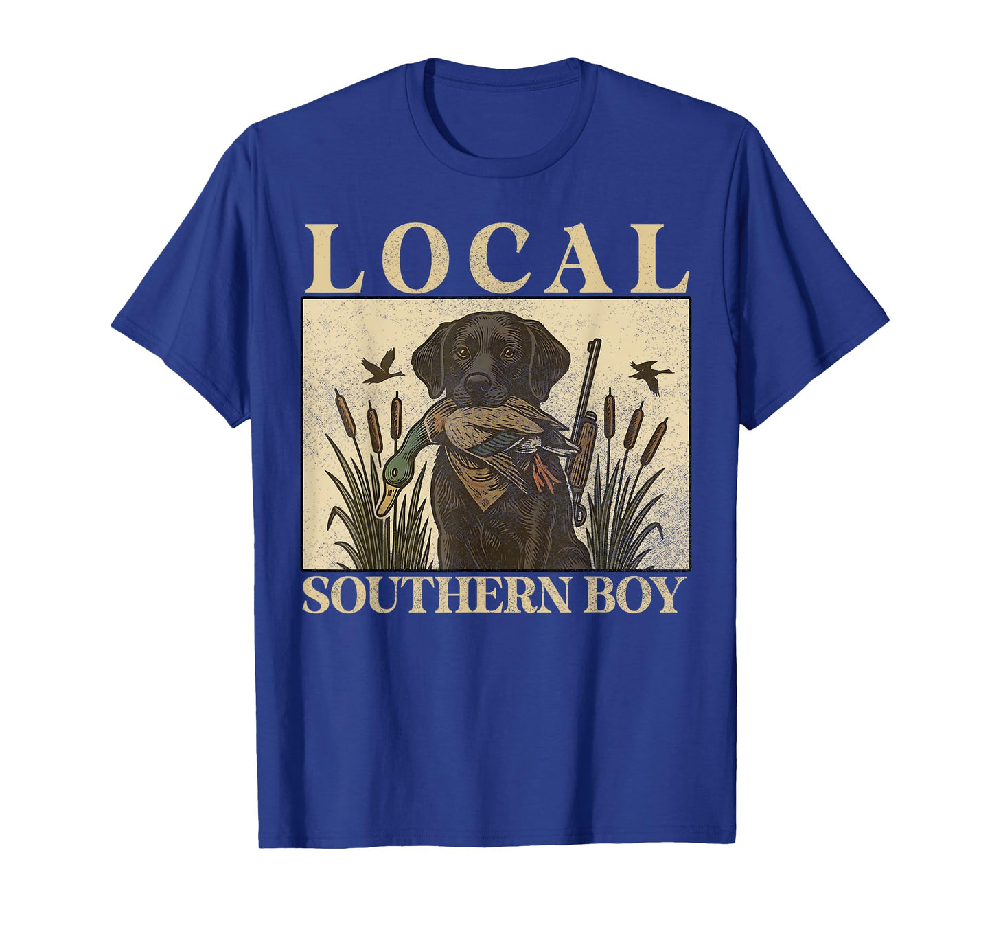 Local Southern Boy Duck Hunting Black Lab Outdoor Vintage T-Shirt
