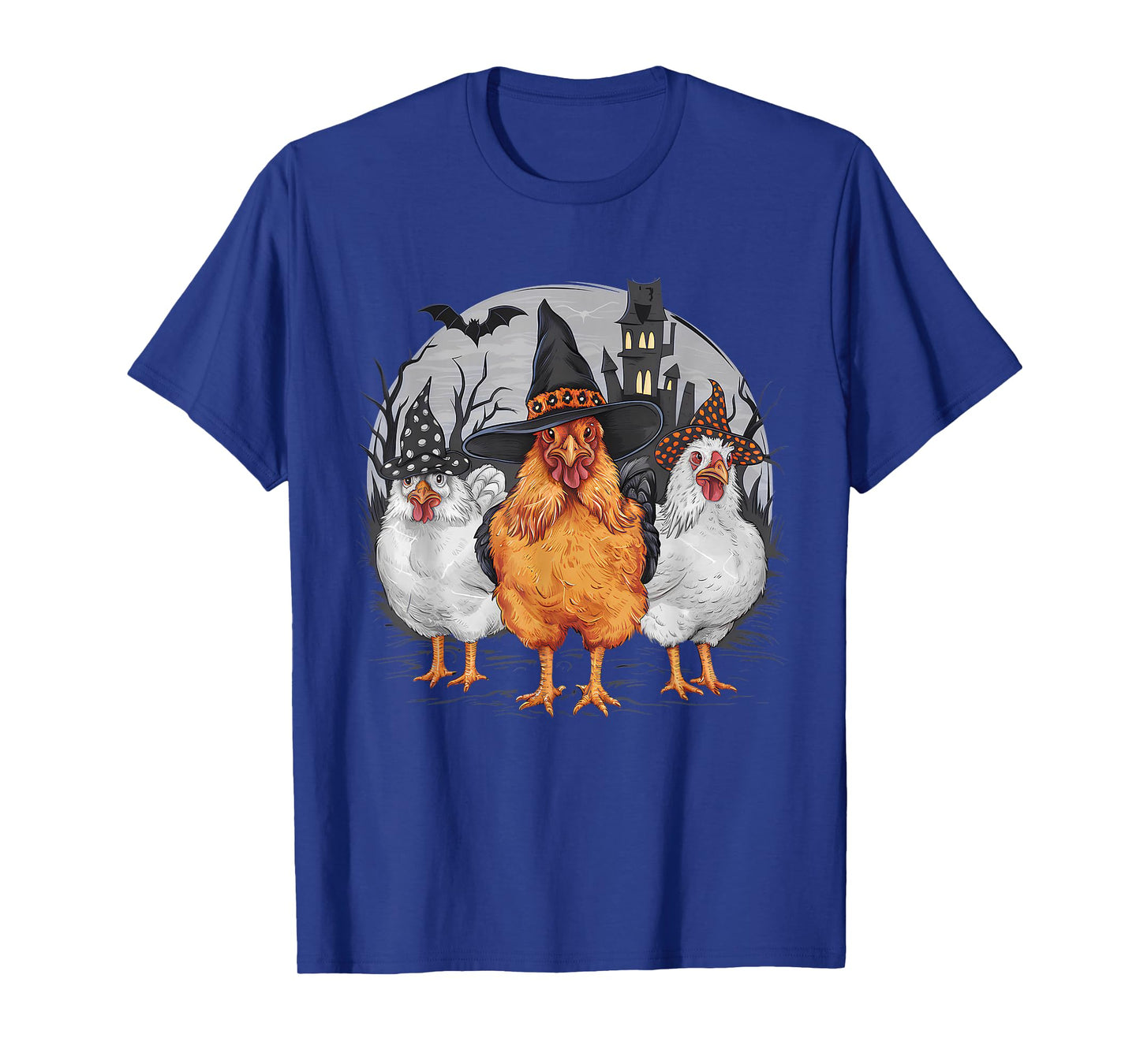 Funny Halloween Chickens Witch Spooky Season T-Shirt
