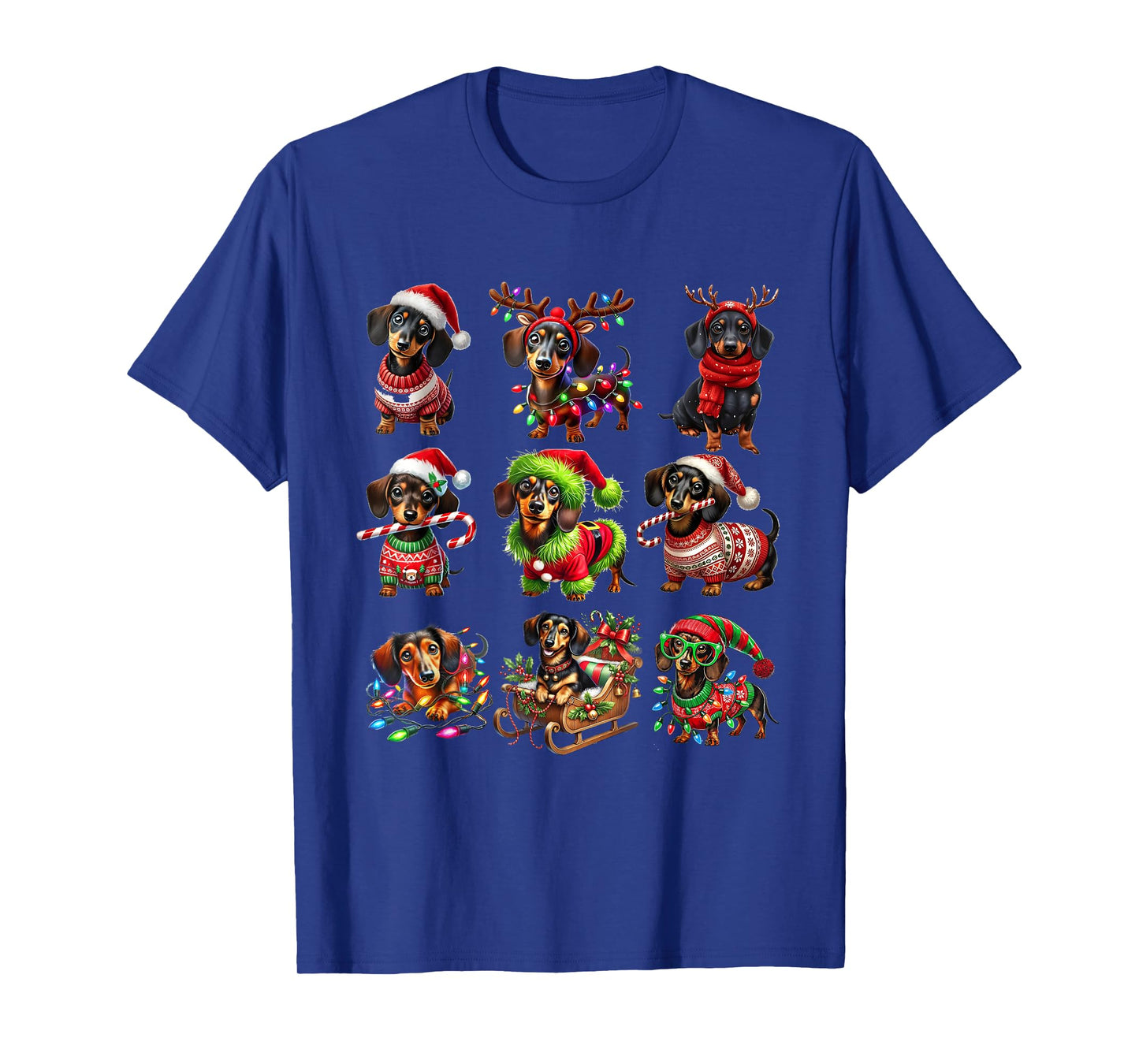 Dachshund Dogs Christmas Merry Woofmas Xmas For Dog Lover Men Women Kids T-Shirt