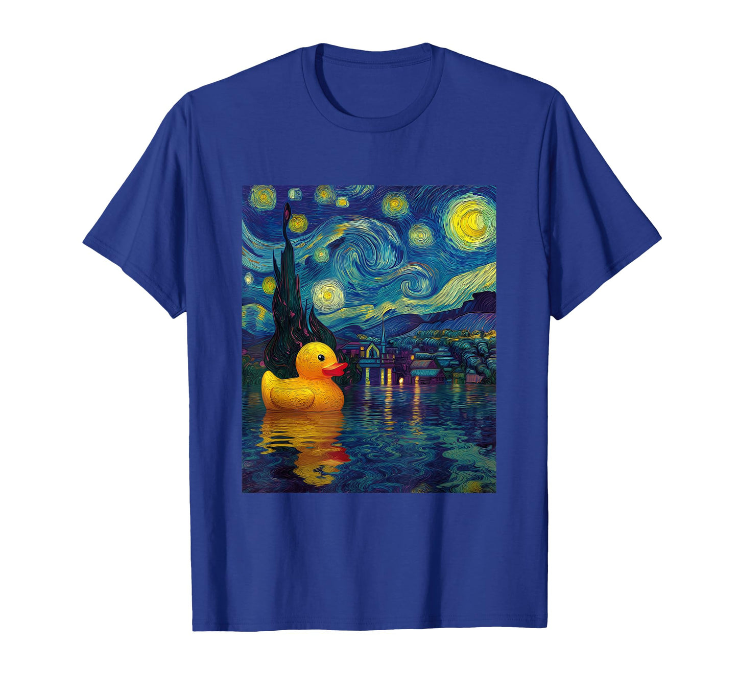 Rubber Duck Duckie Ducky Van Gogh Style Starry Night Funny T-Shirt