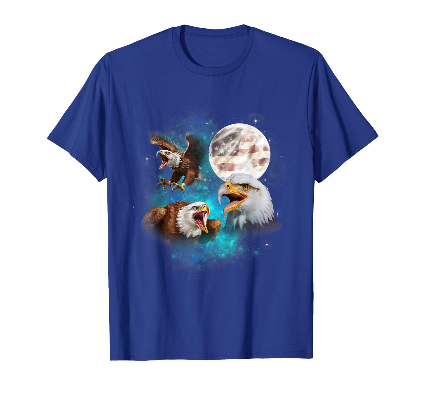 Bald Eagle USA flag American Flag Howl At Moon 4th of July T-Shirt