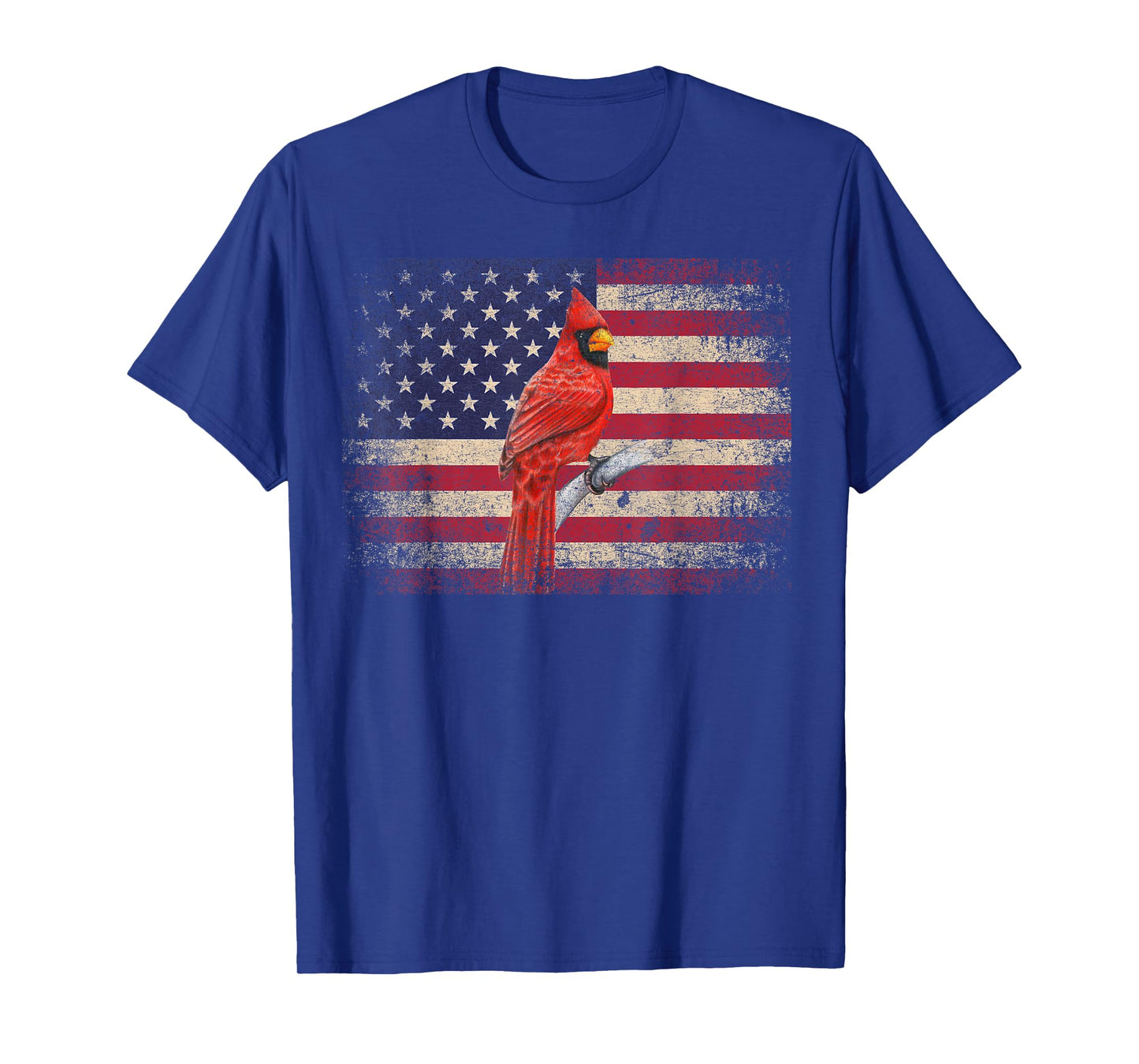 Cardinal Bird 4th of July Christmas Gift American Flag USA T-Shirt