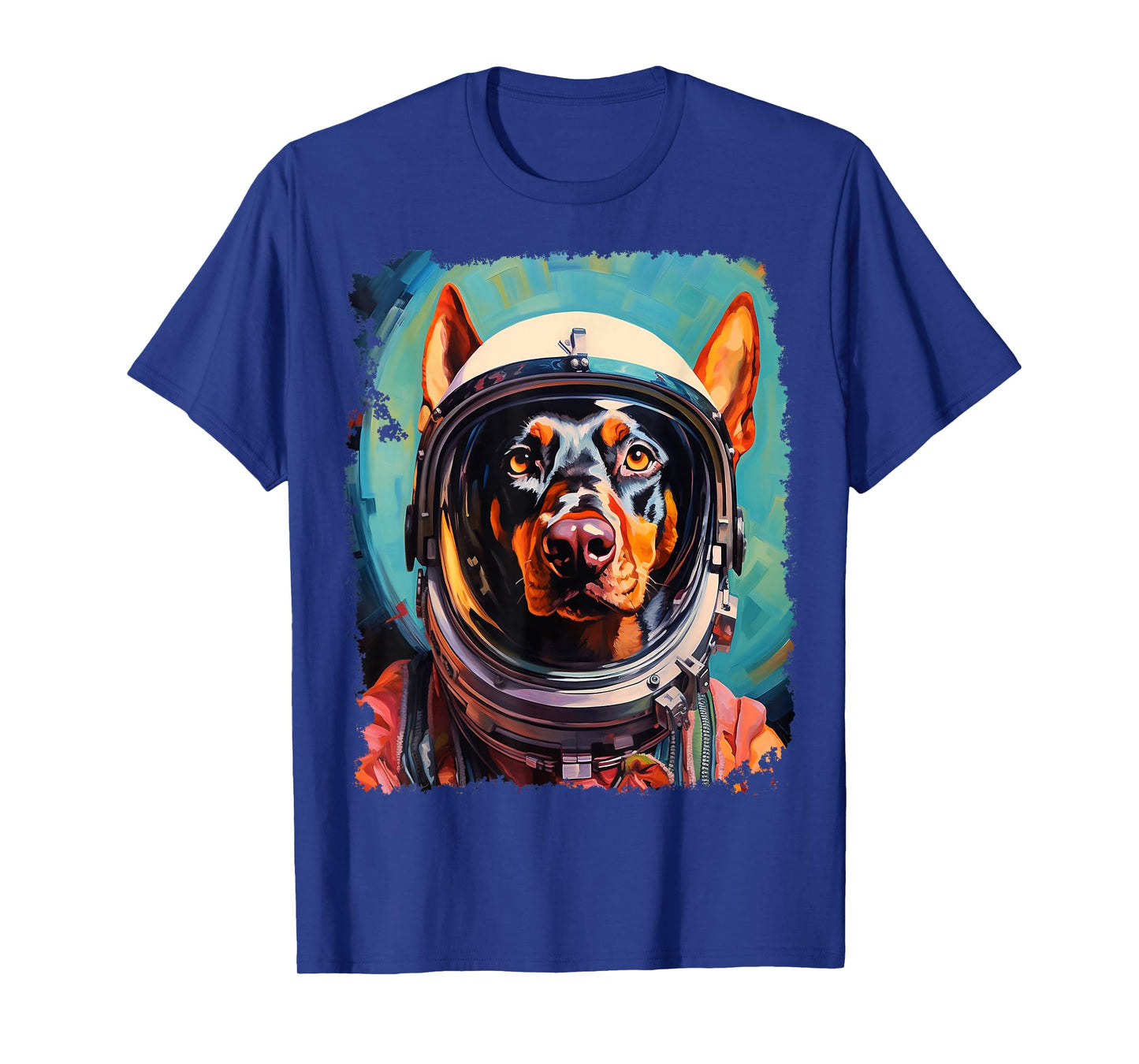 Pop Art Dog Doberman Space Astronaut T-Shirt