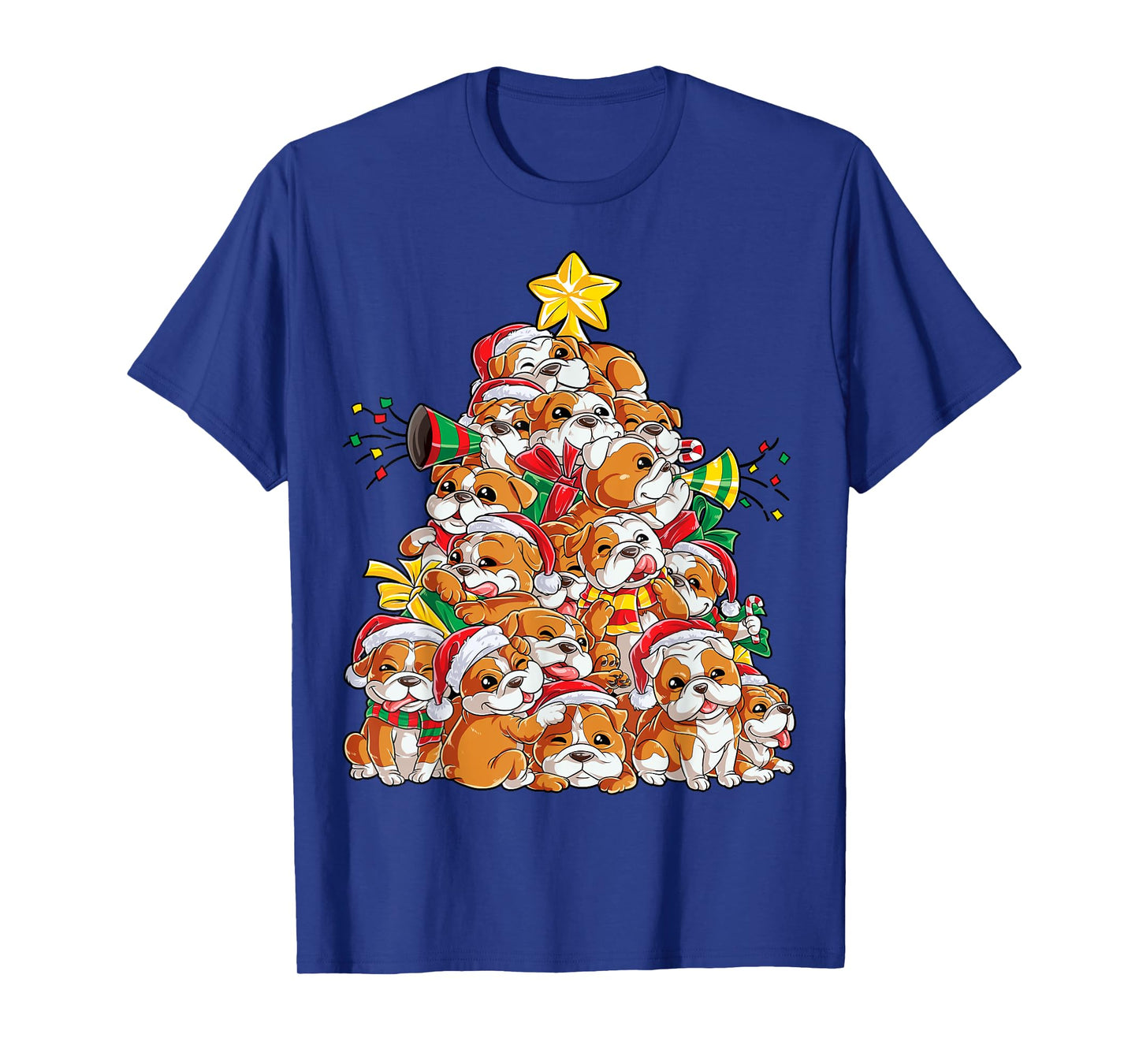 English Bulldog Christmas Tree Dog Santa Xmas Boys Dogmas T-Shirt