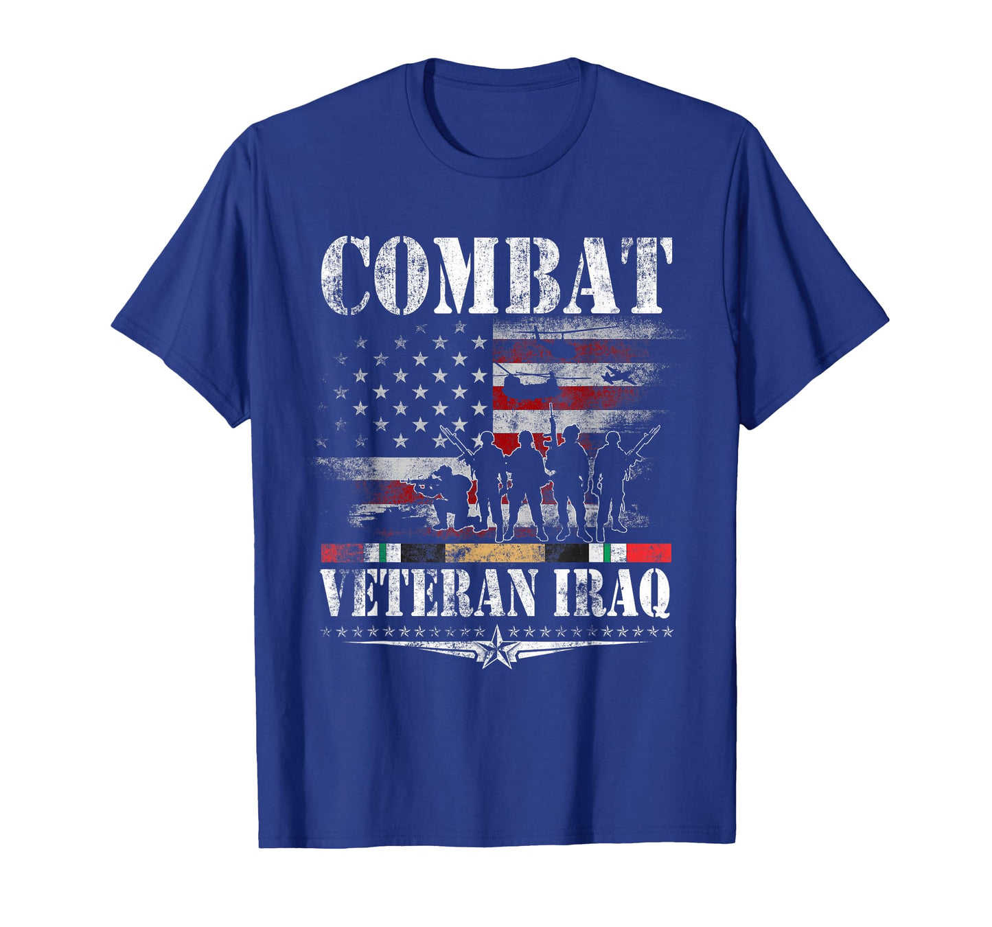 Combat Veteran Iraq T-Shirt Iraq War Service Flag Patriotic T-Shirt