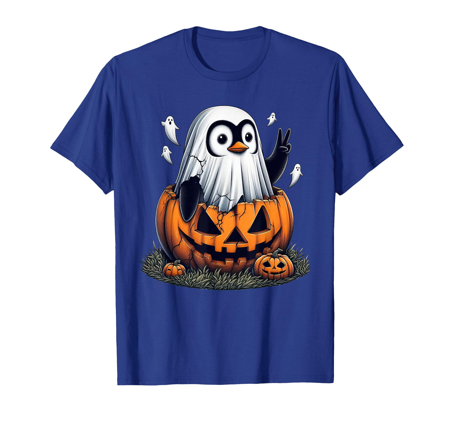 Funny Penguin Boo Halloween Ghost Womens Mens Kids T-Shirt
