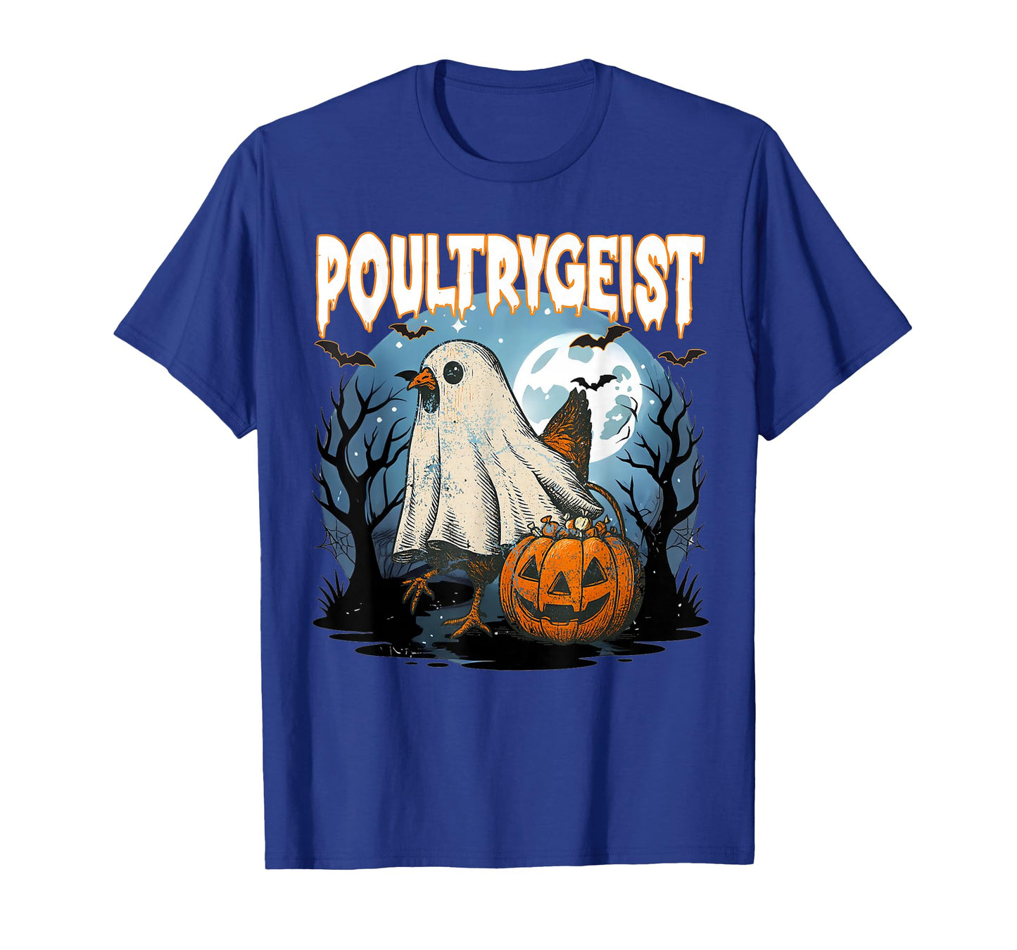 Poultrygeist Funny Halloween Chicken Ghost Costume Pumpkin T-Shirt