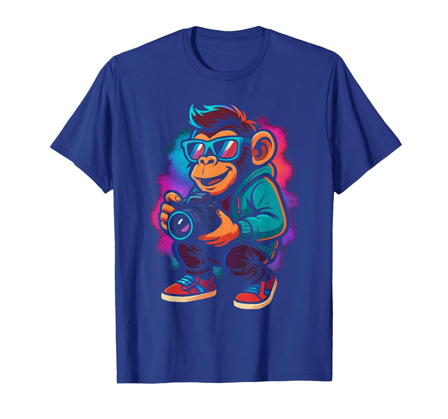 Funny Monkey Photographer Camera Animal Photography Lover T-Shirt