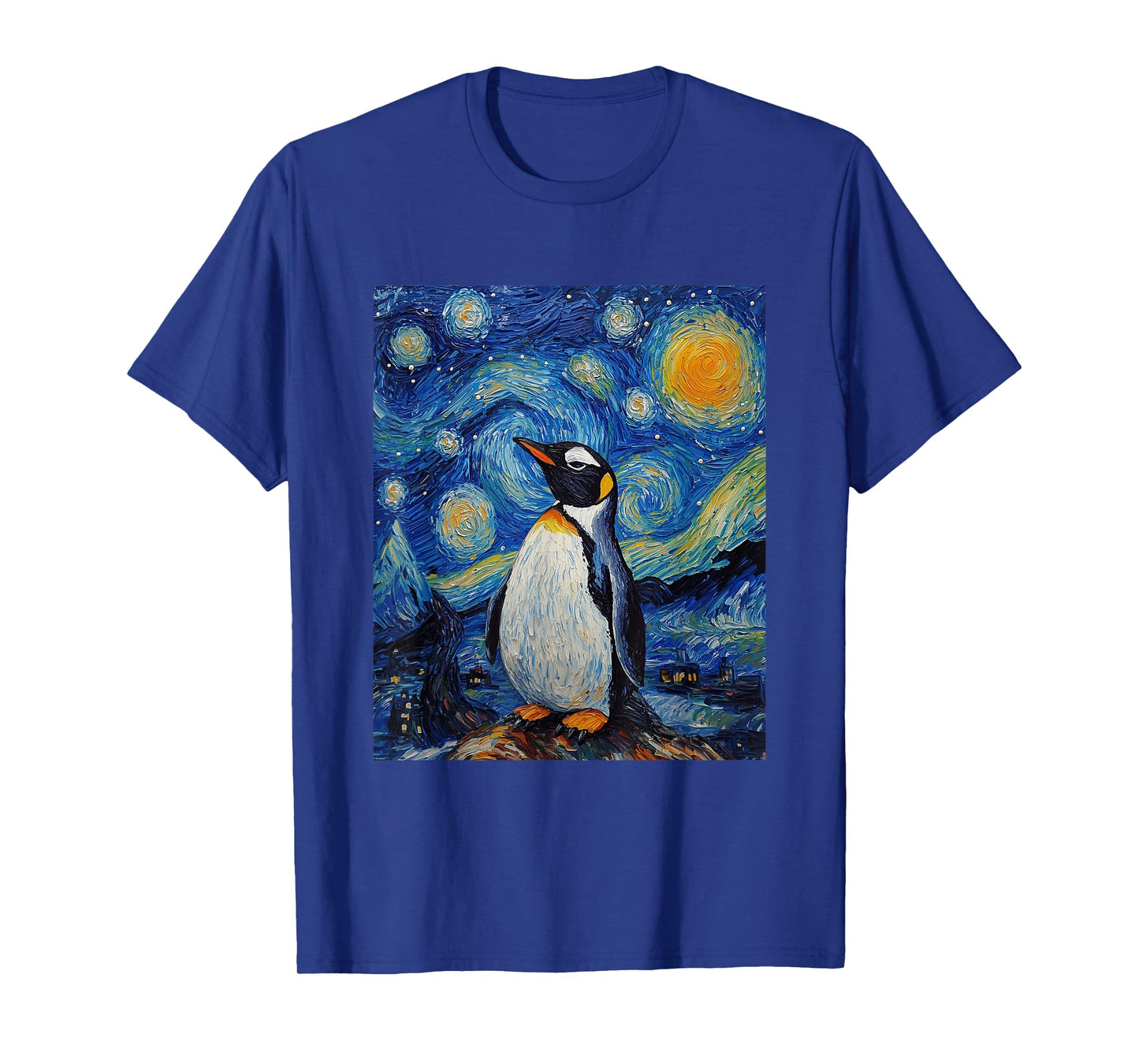 Penguin Bird - Van Gogh Style - Starry Night T-Shirt