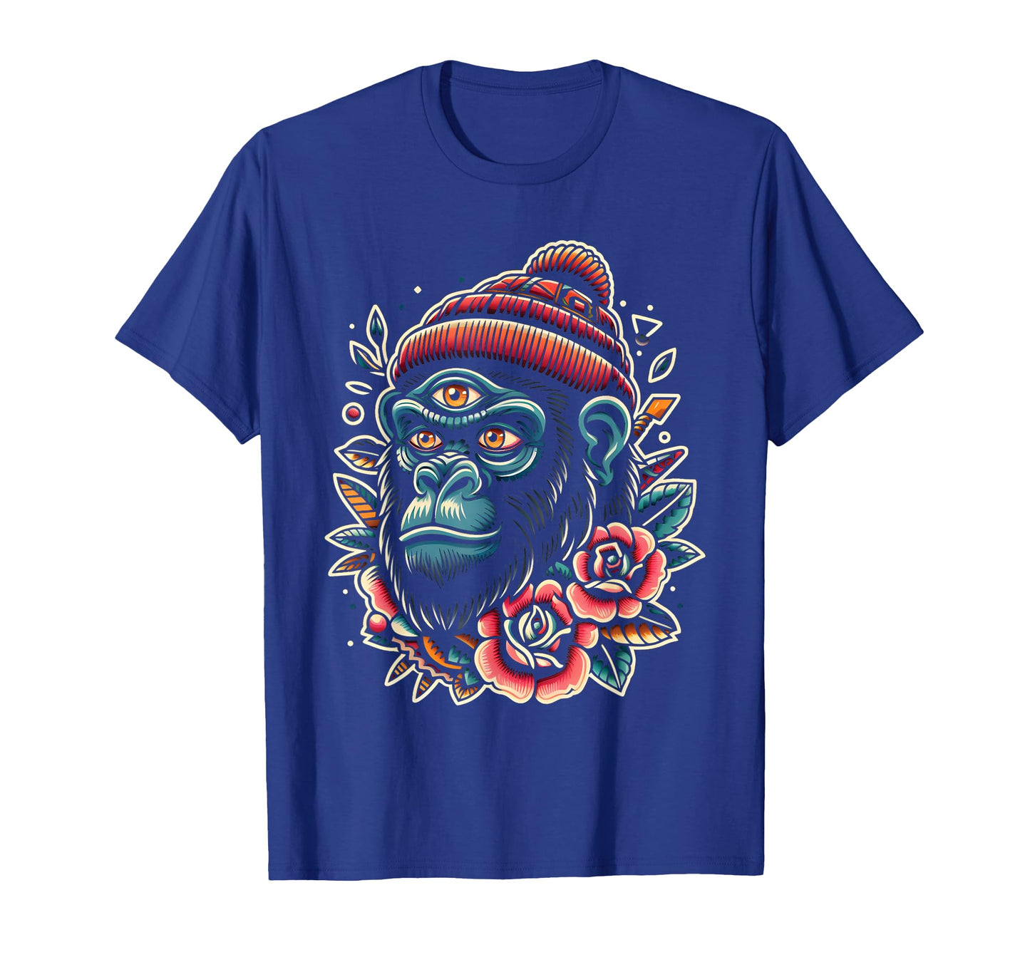 Three Eyed Gorilla Monkey Traditional Tattoo Artist Inked T-Shirt